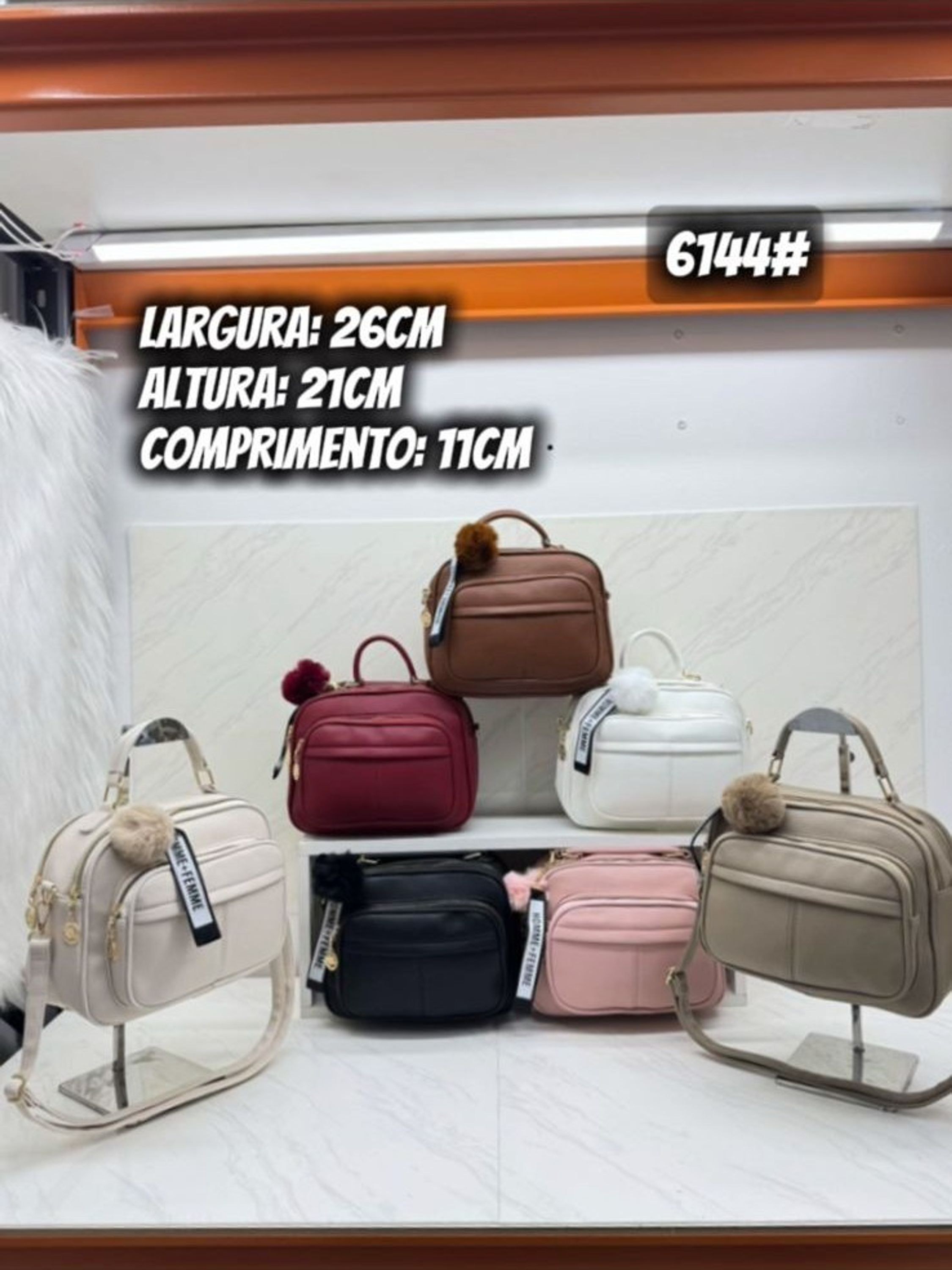 Bolsa feminina transversal de ombro modelo bau 6144#