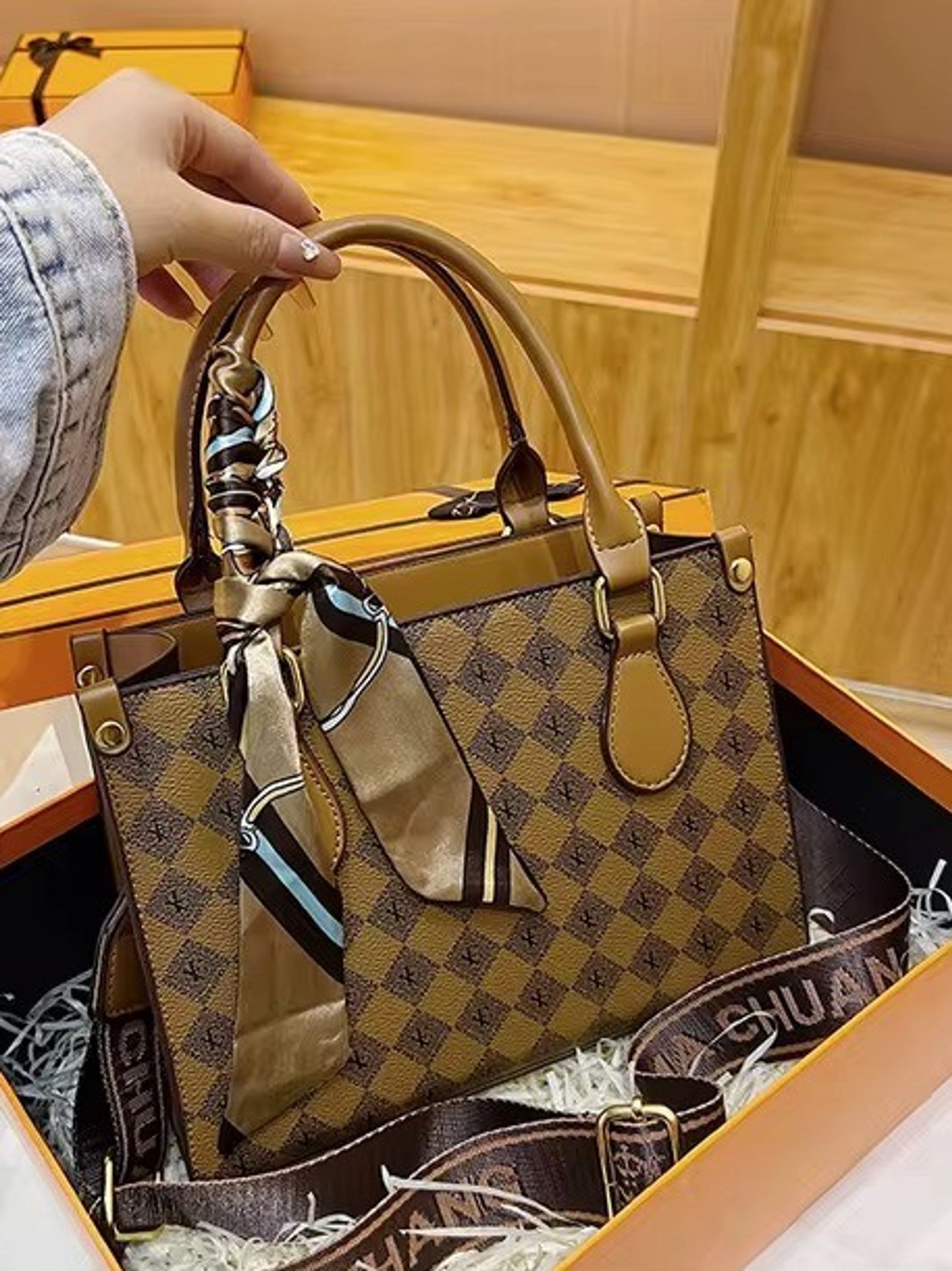 Bolsa Feminina transversal alça larga com laço 8362#