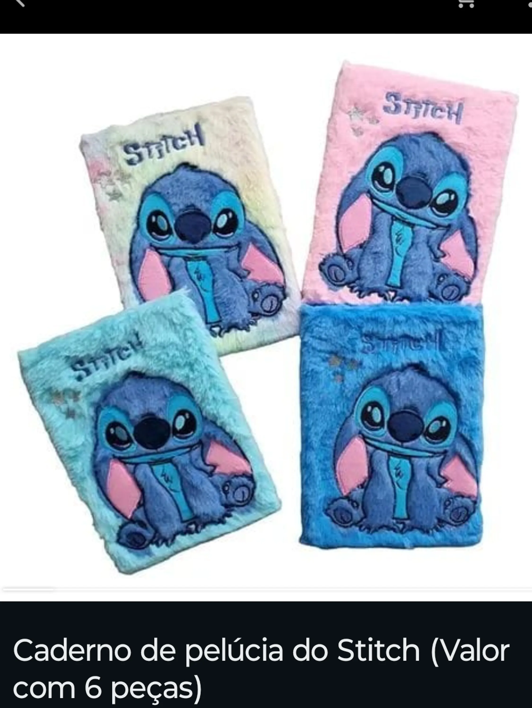 Caderno Stitch kit com 6 peças