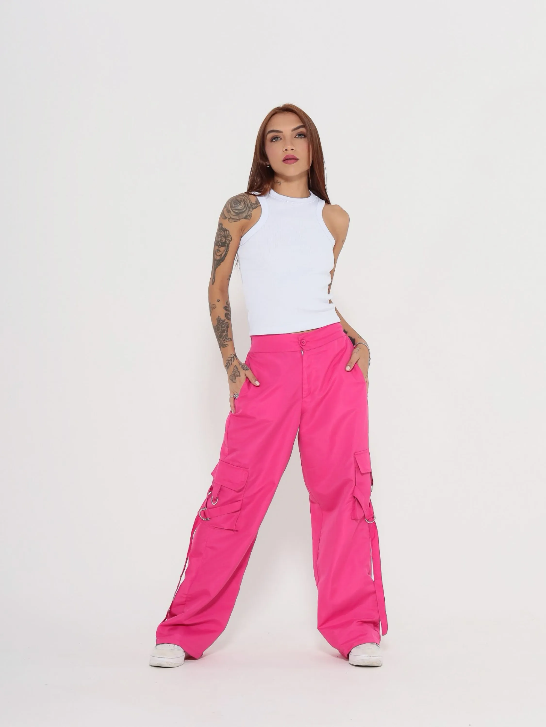 Calça Cargo Rosa