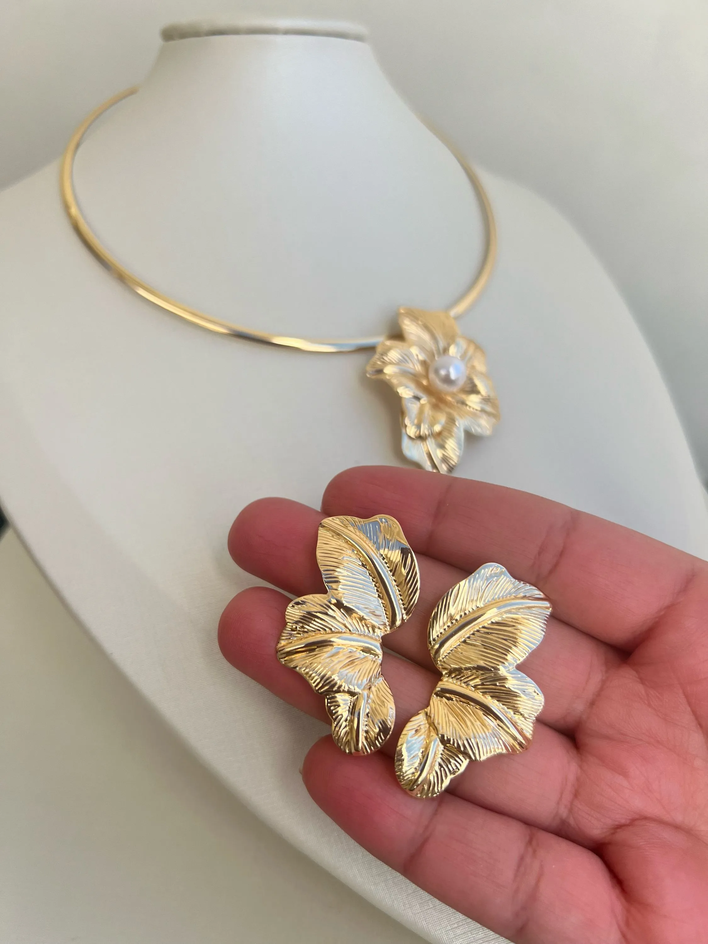 Conjunto choker e brinco
