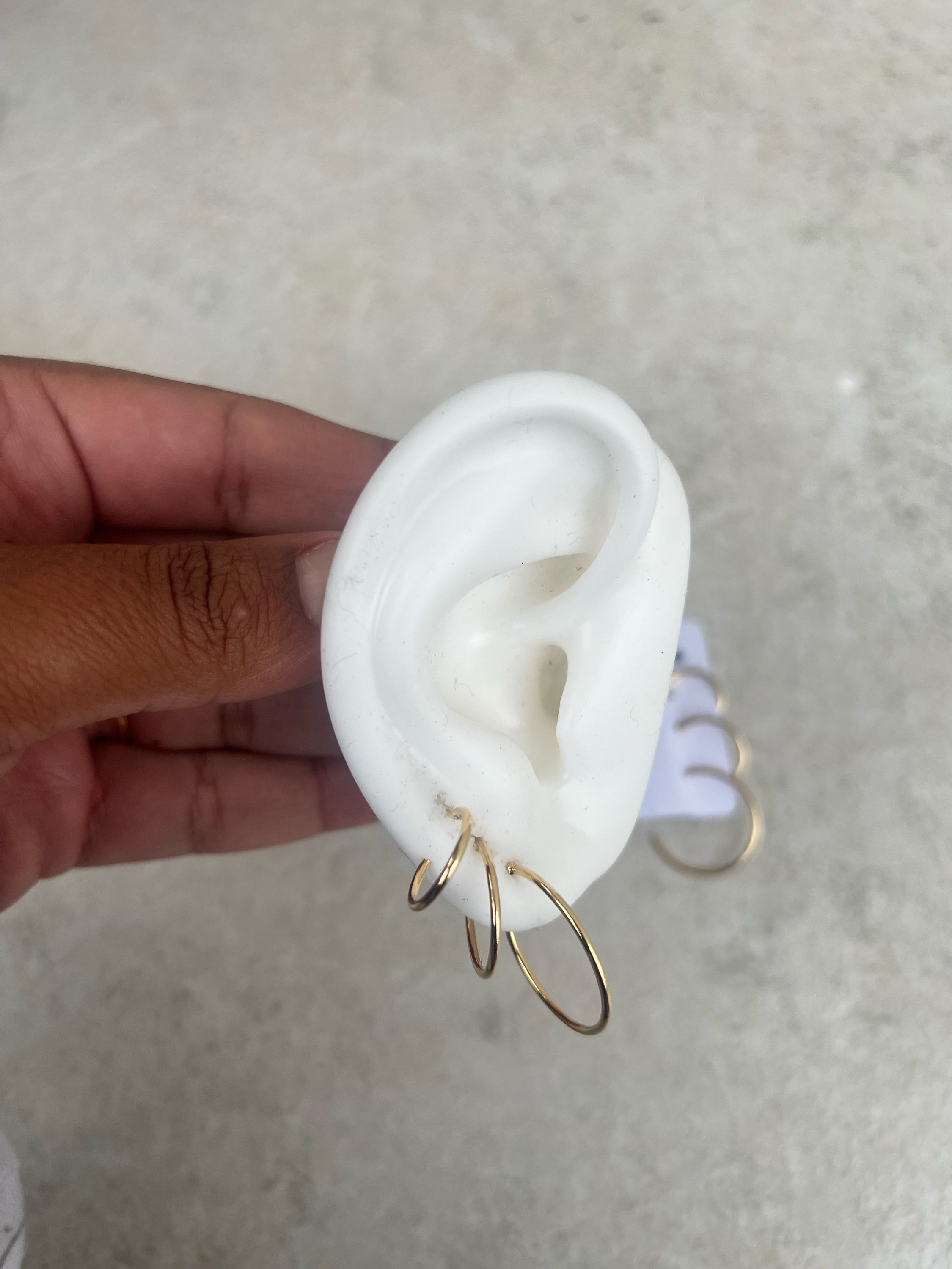 Trio de argolas folheados