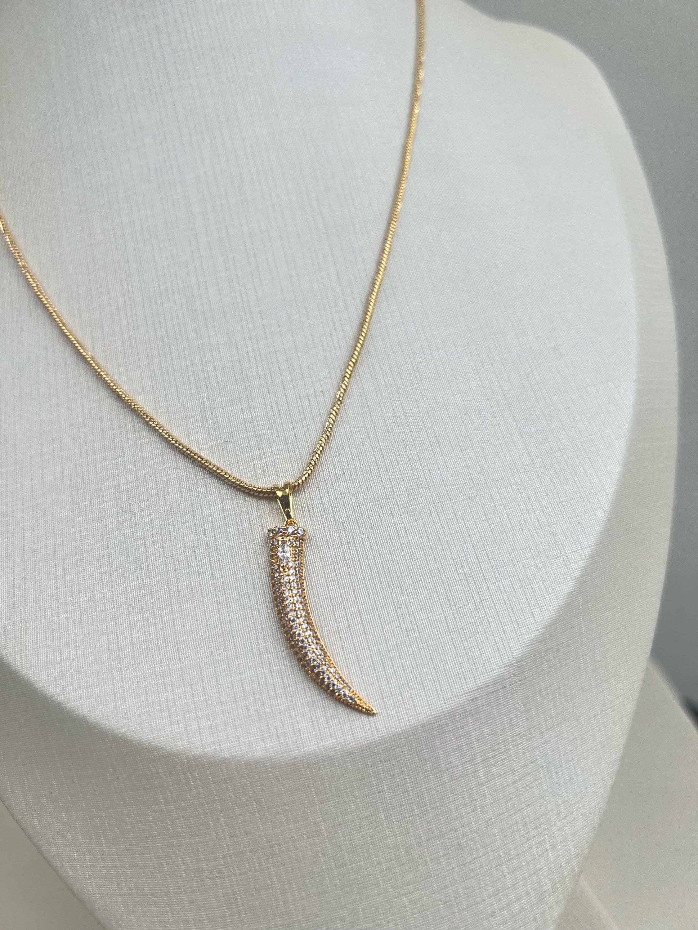 Colar pingente dente de sabre