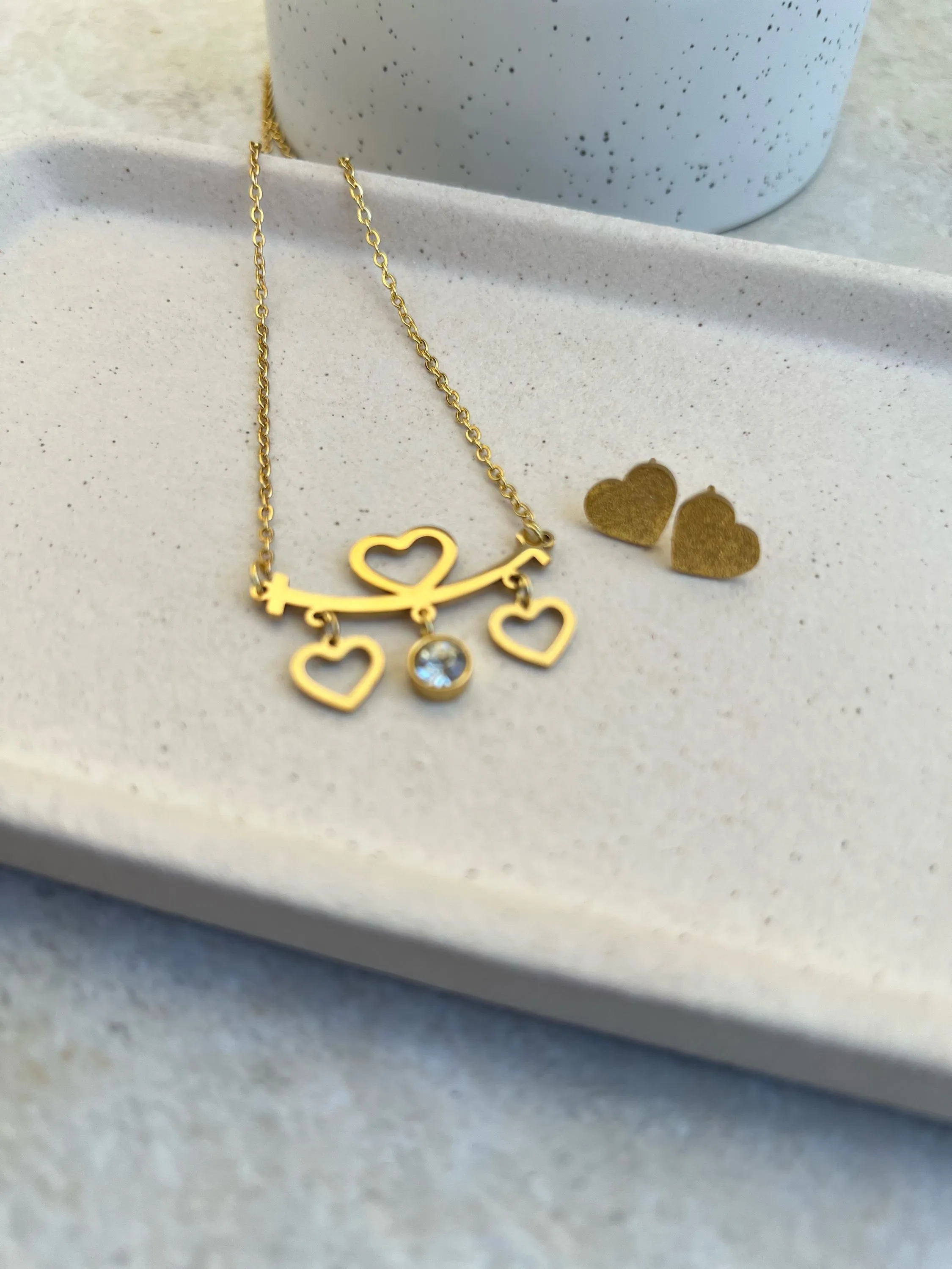 Conjunto coração ✨AÇO INOXIDÁVEL