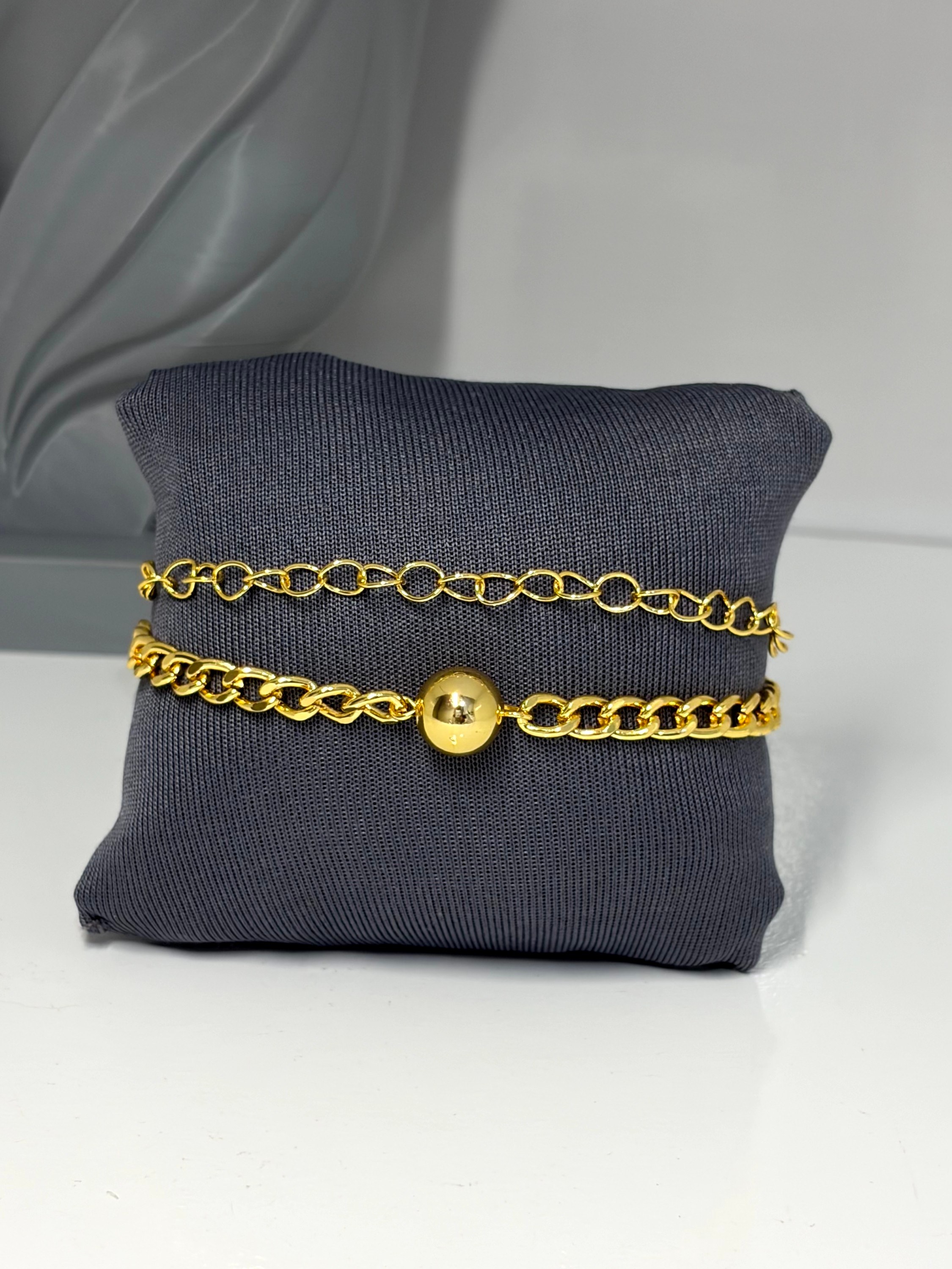 Pulseira dupla com bolinha