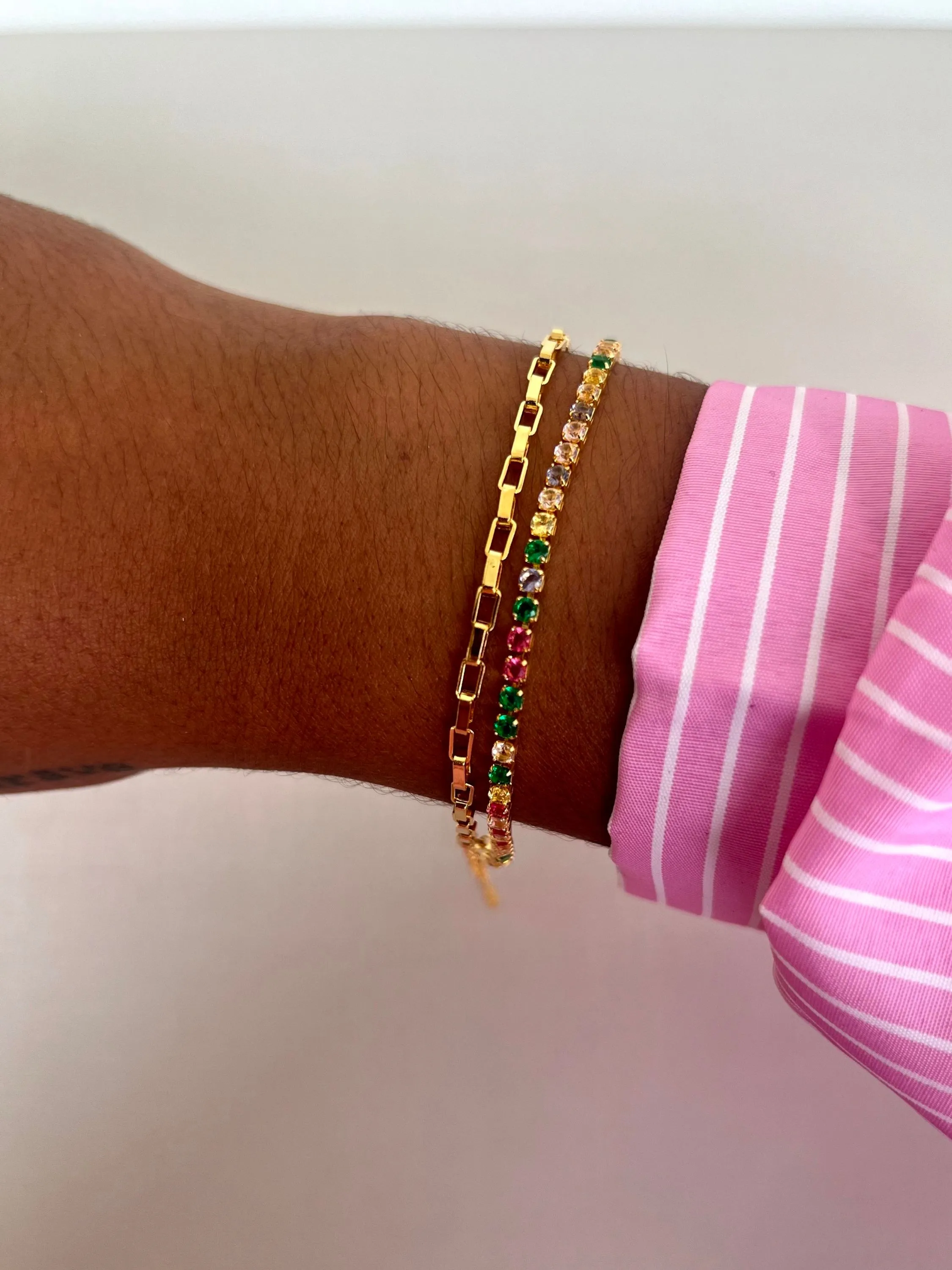 Pulseira dupla Riviera+ Corrente