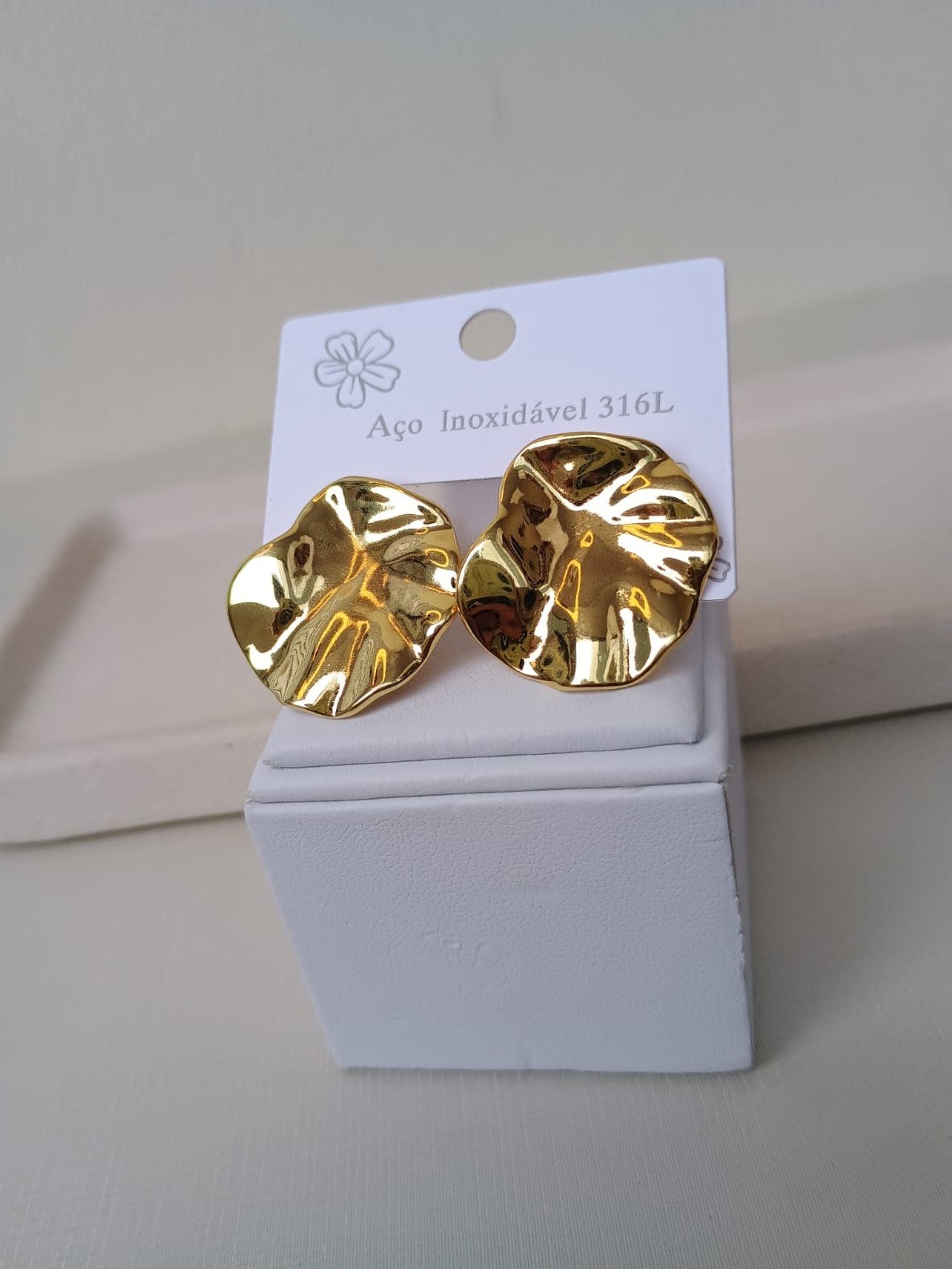 Brincos de aço inoxidável orgânico