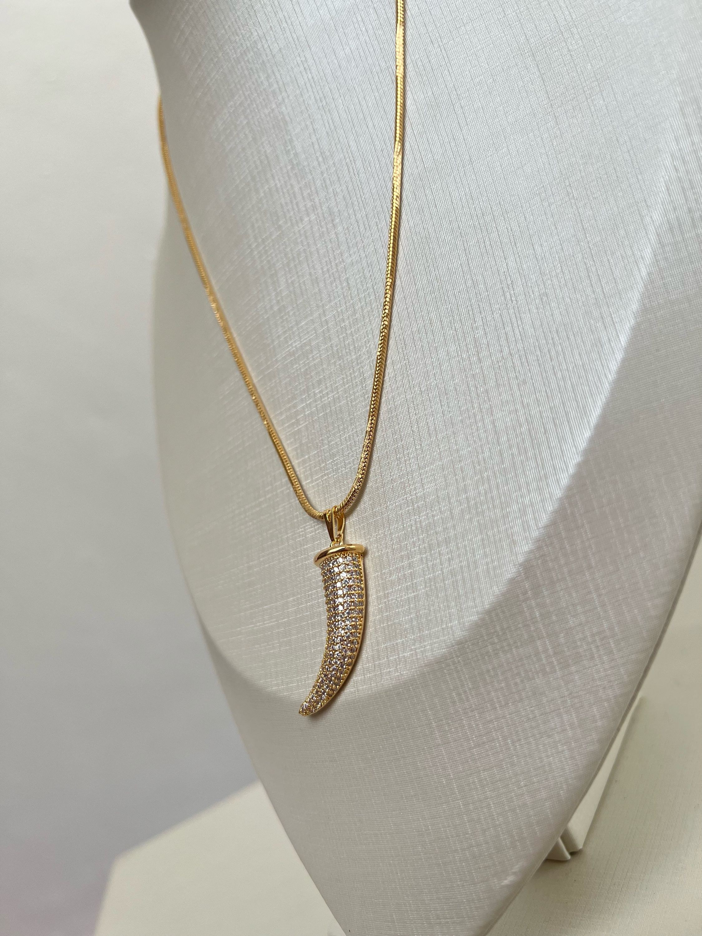 Colar pingente dente de sabre