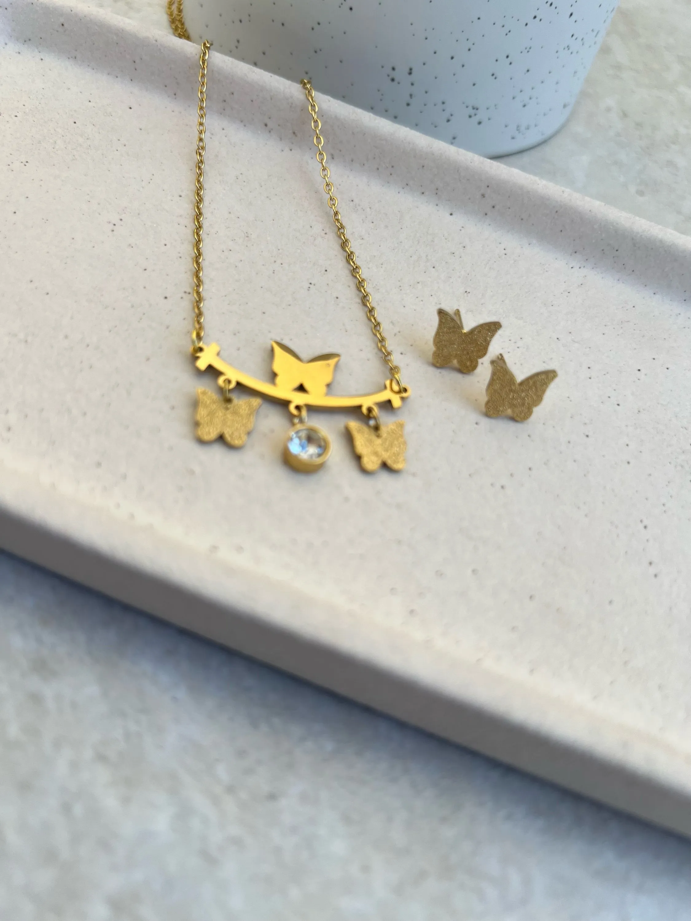 Conjunto borboleta ✨AÇO INOXIDÁVEL