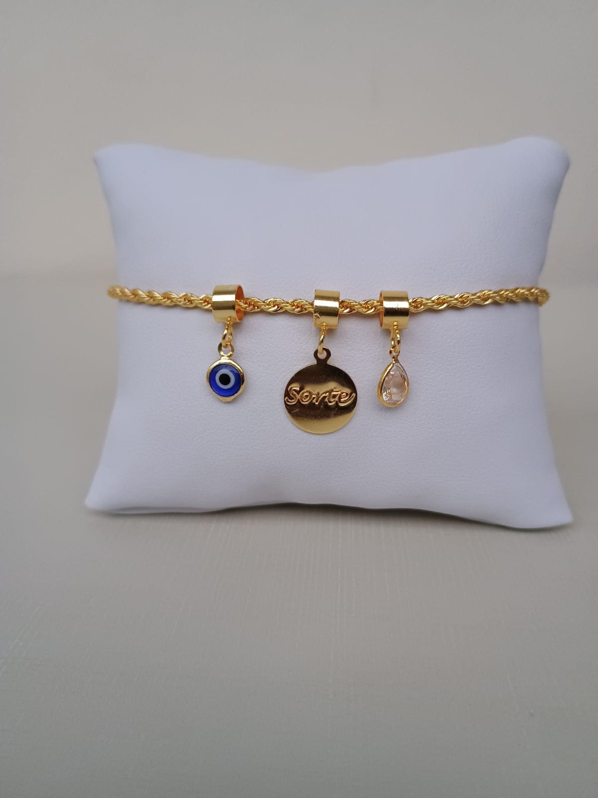 Pulseira com olho grego-Sorte-gota de cristal