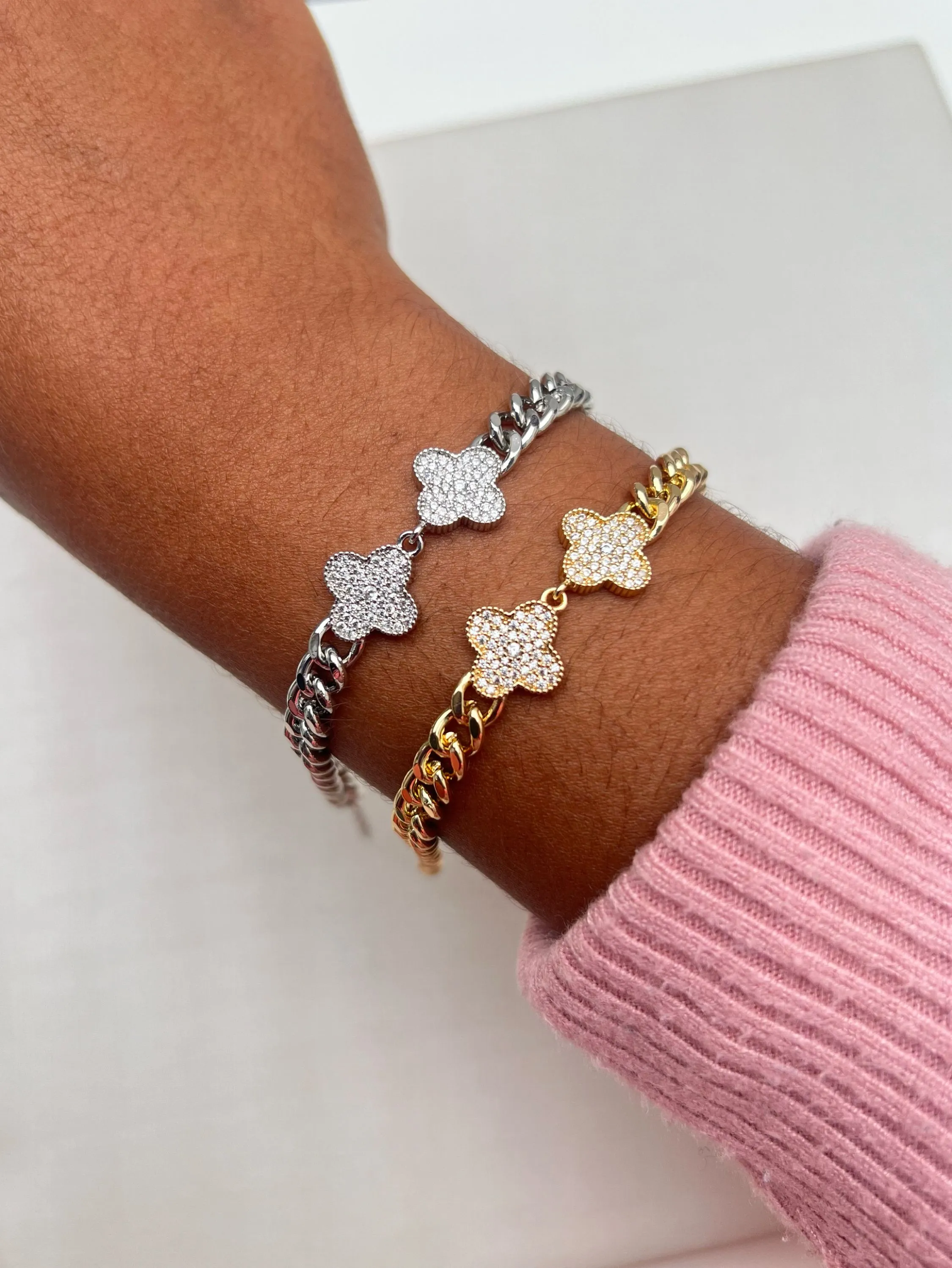 Pulseira correntaria trevo