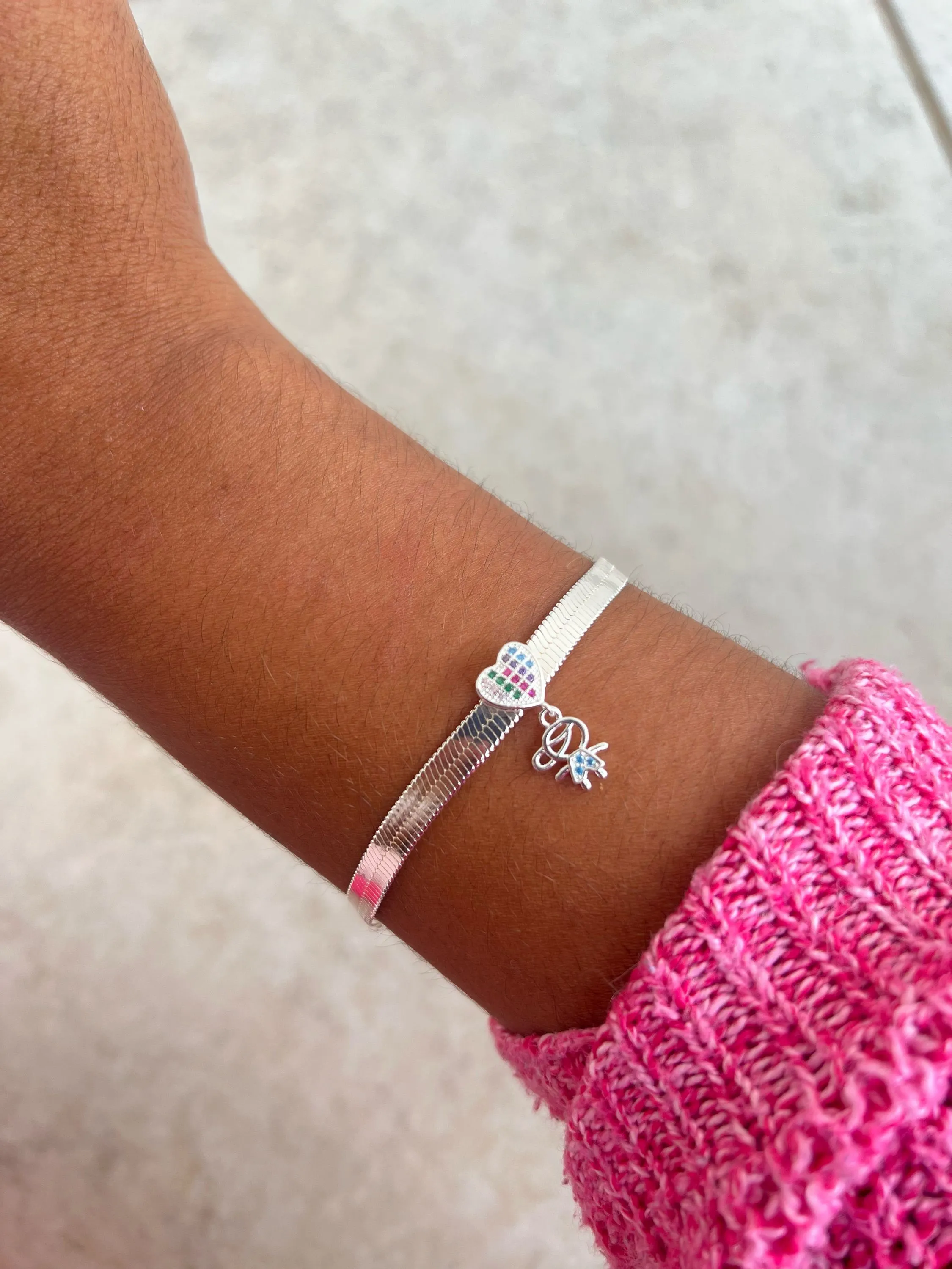 Pulseira fita pingente menino