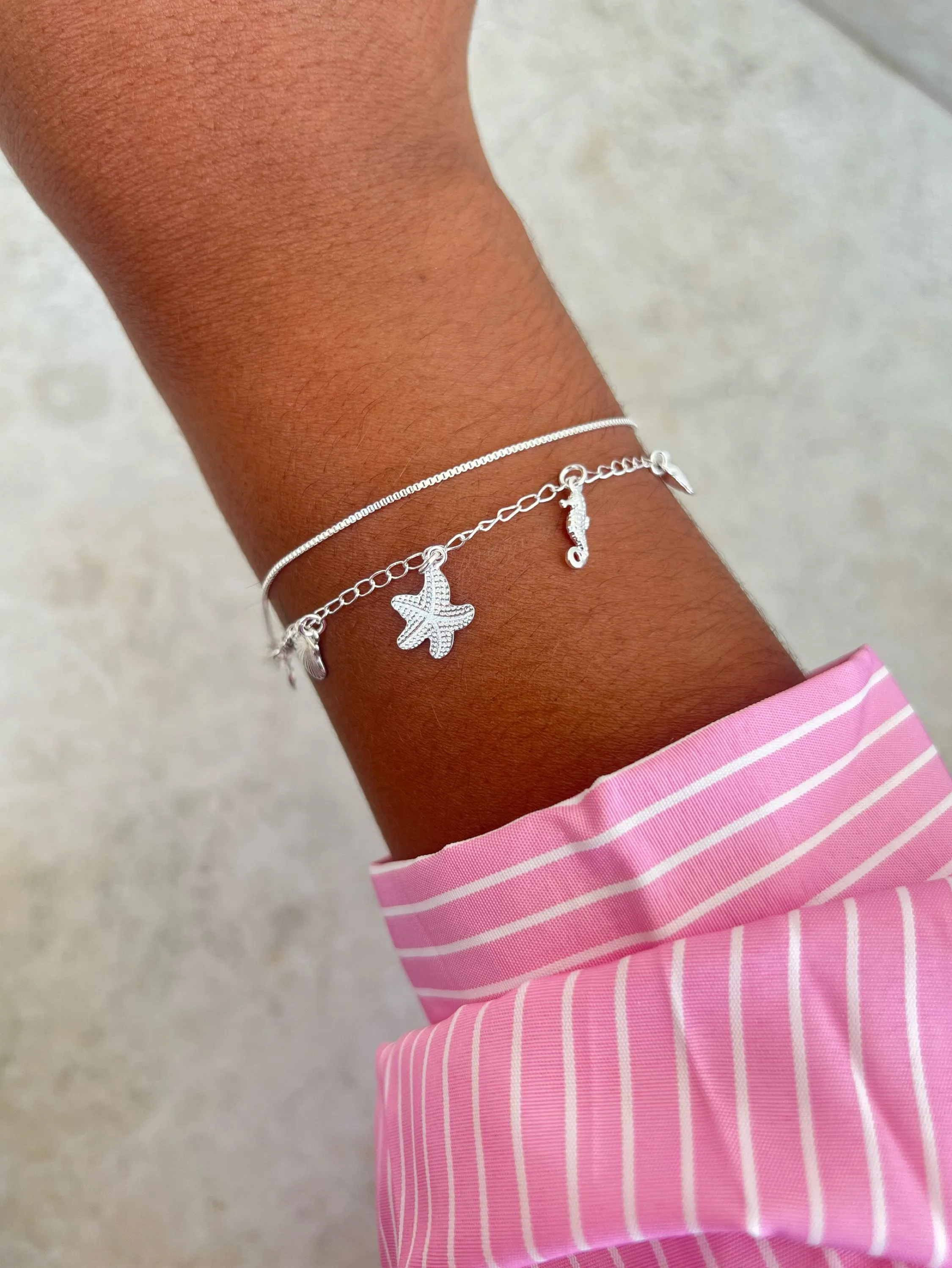 Pulseira corrente dupla moda praia