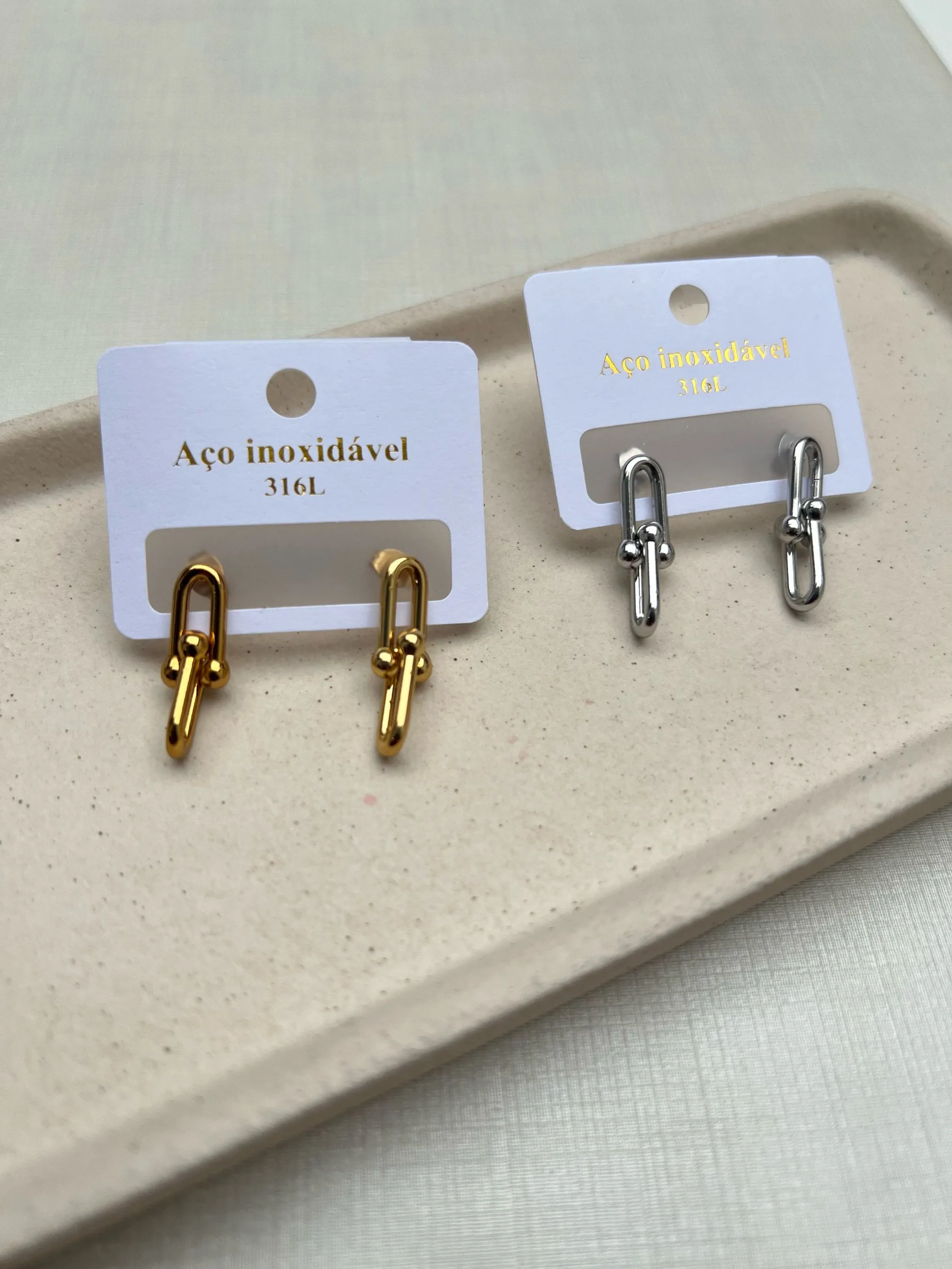 Brinco inspiração alta joalheria AÇO INOXIDÁVEL