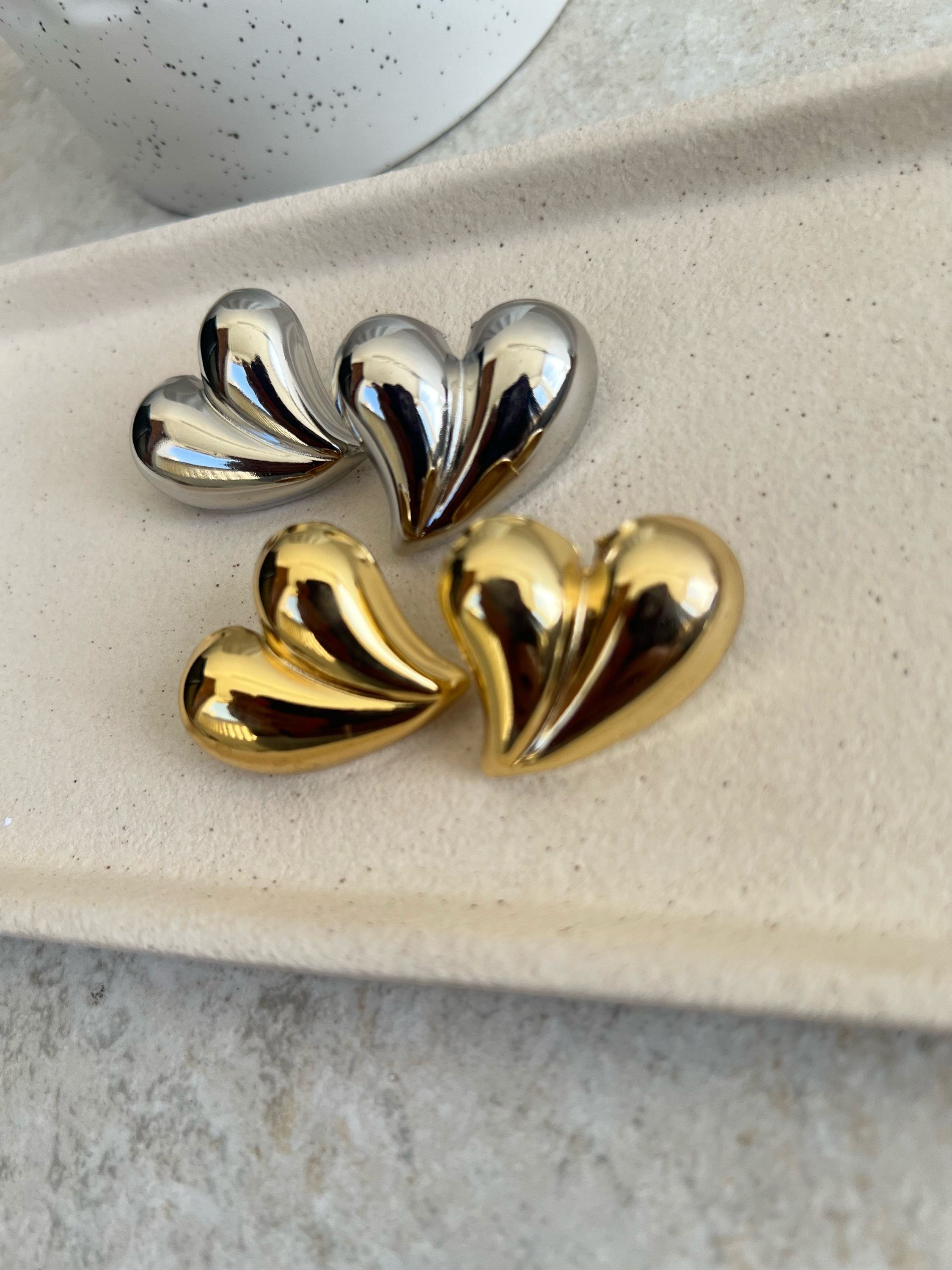 Ronco coração banho aço inoxidável