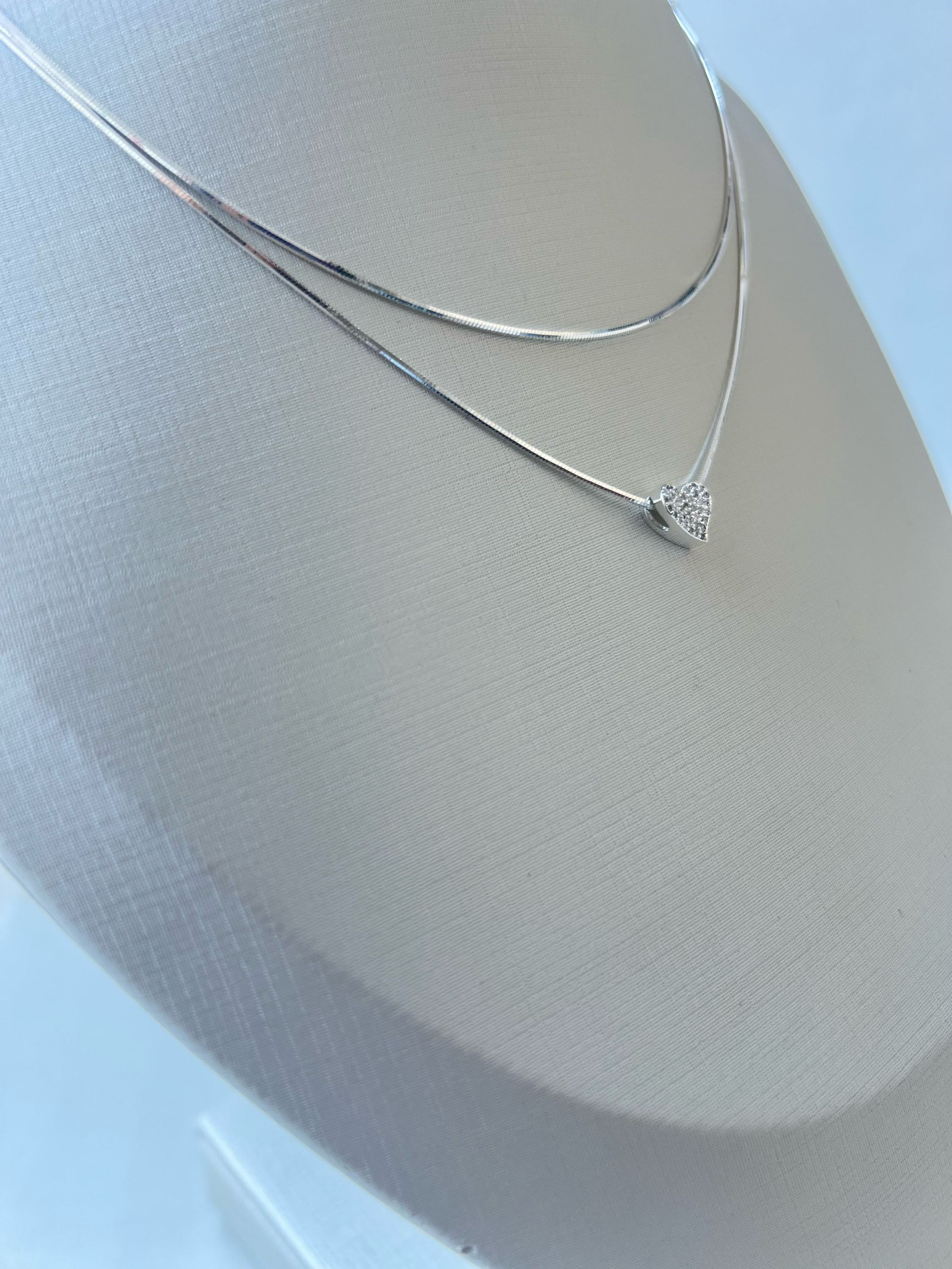 Choker corrente dupla pingente coração