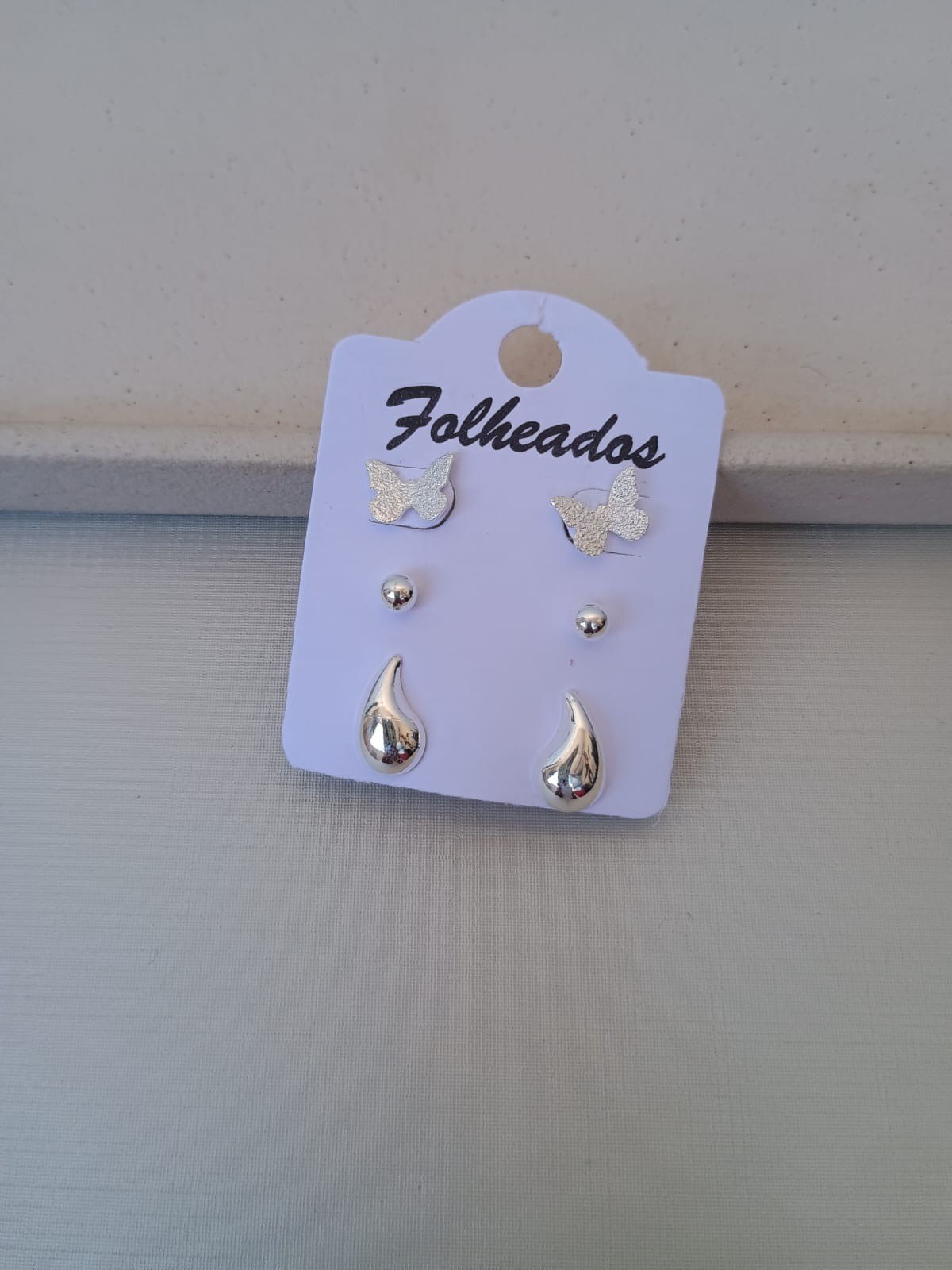 Trio de brincos borboleta