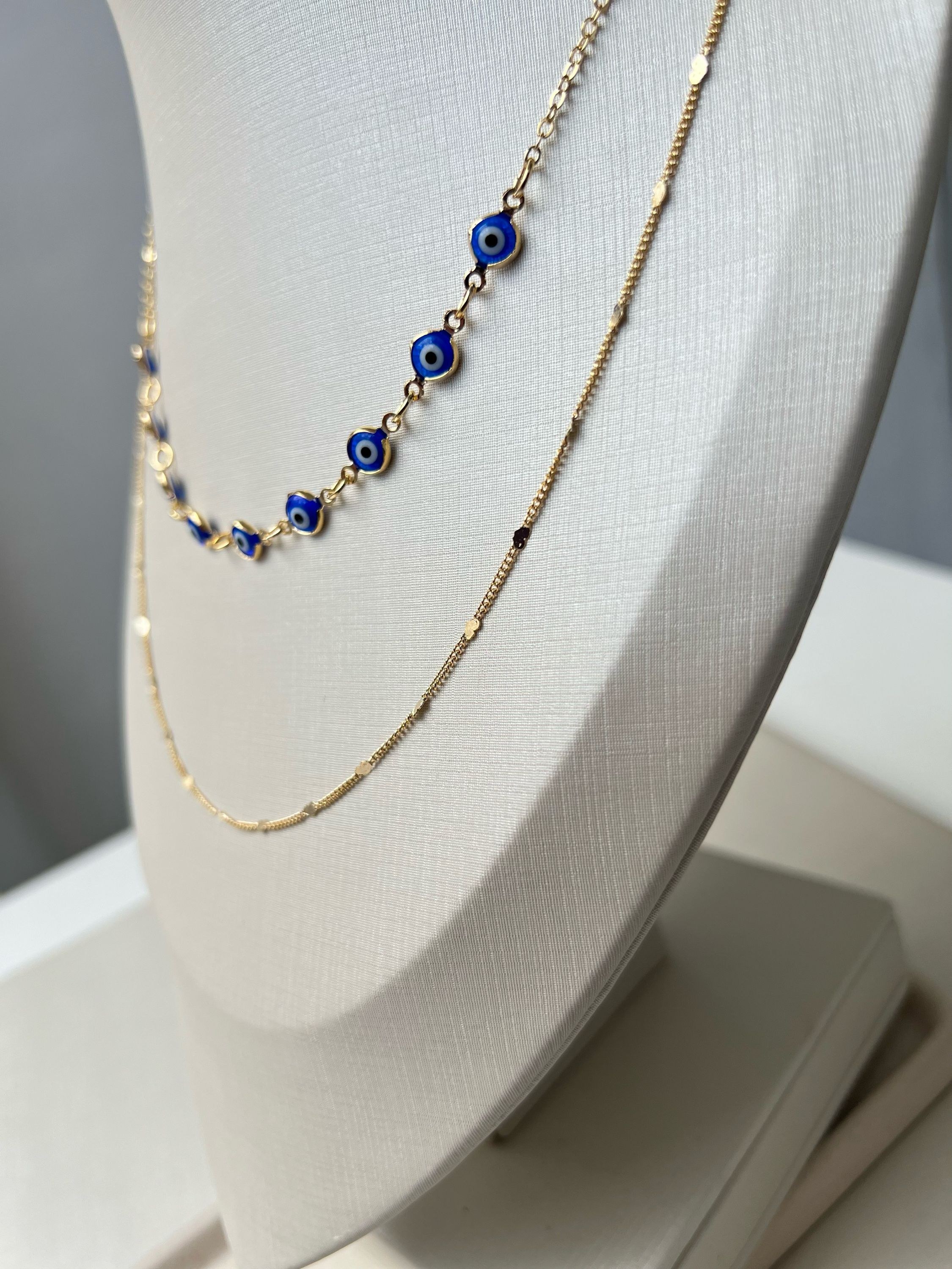 Colar duplo olho grego