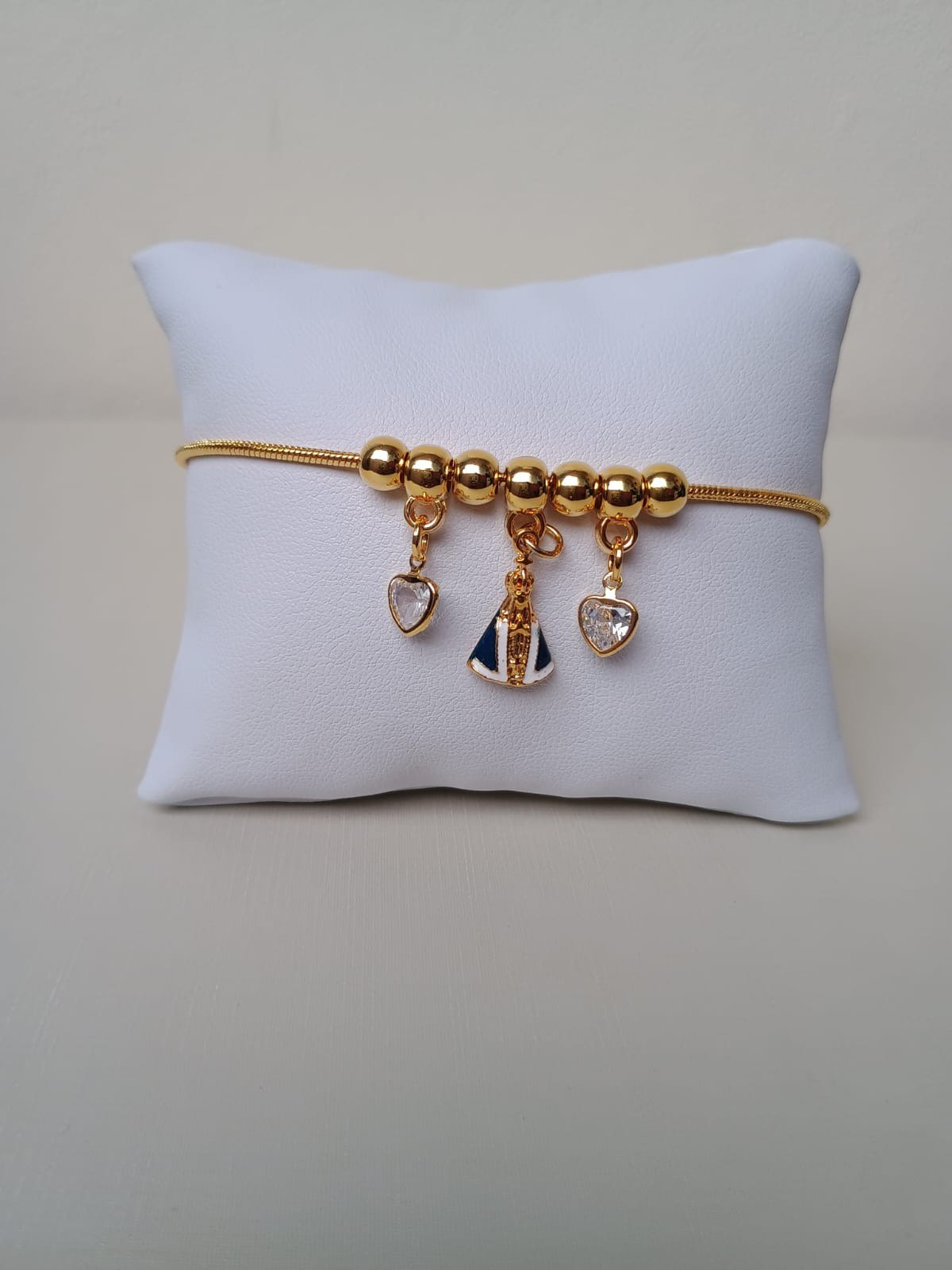 Pulseira com nossa senhora Aparecida e pontos de luz
