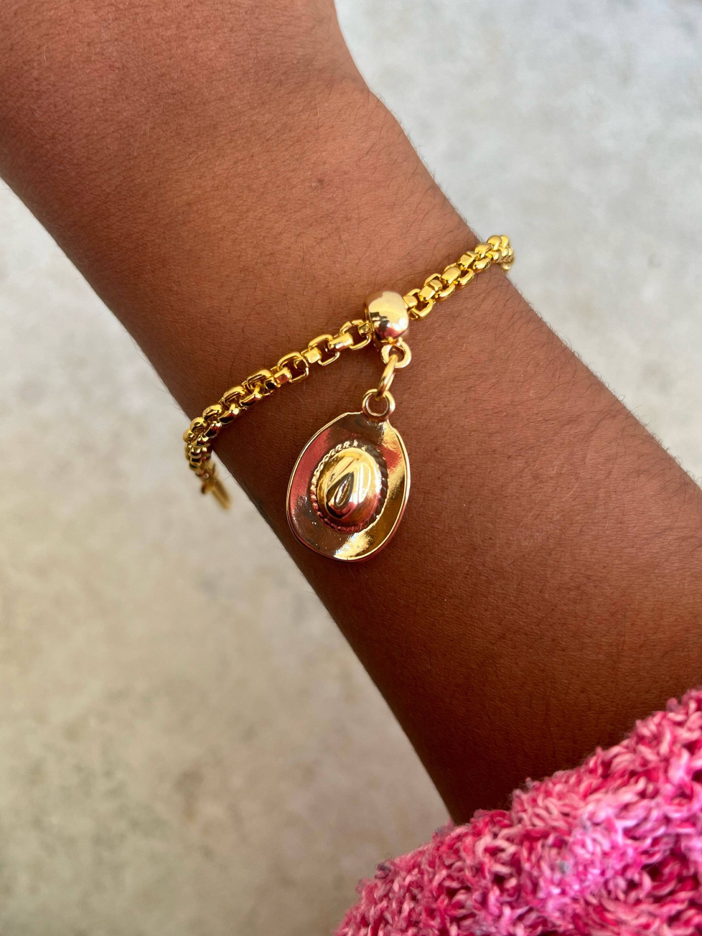 Pulseira pingente chapéu de rodeio