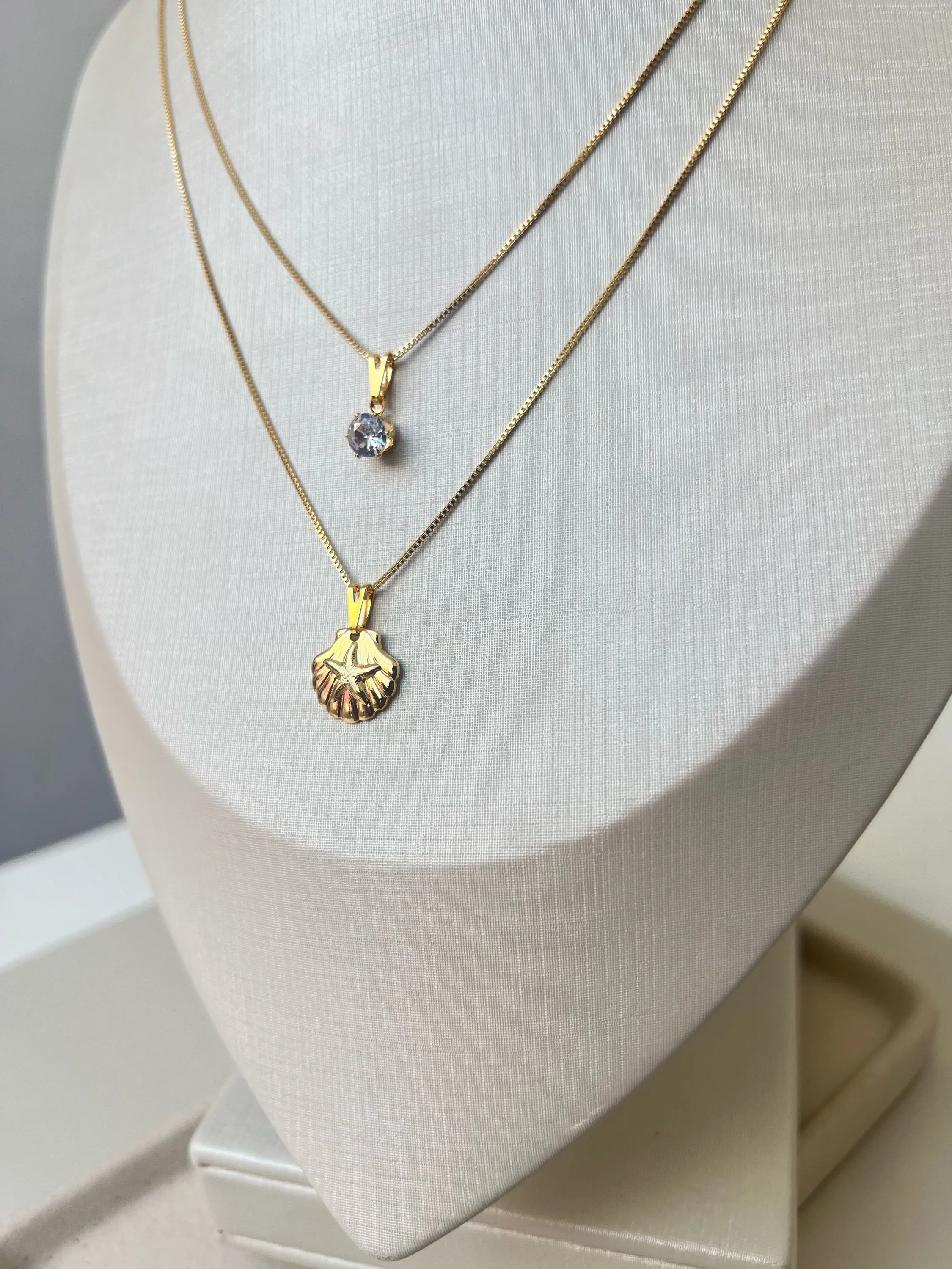 Colar duplo pingente moda praia