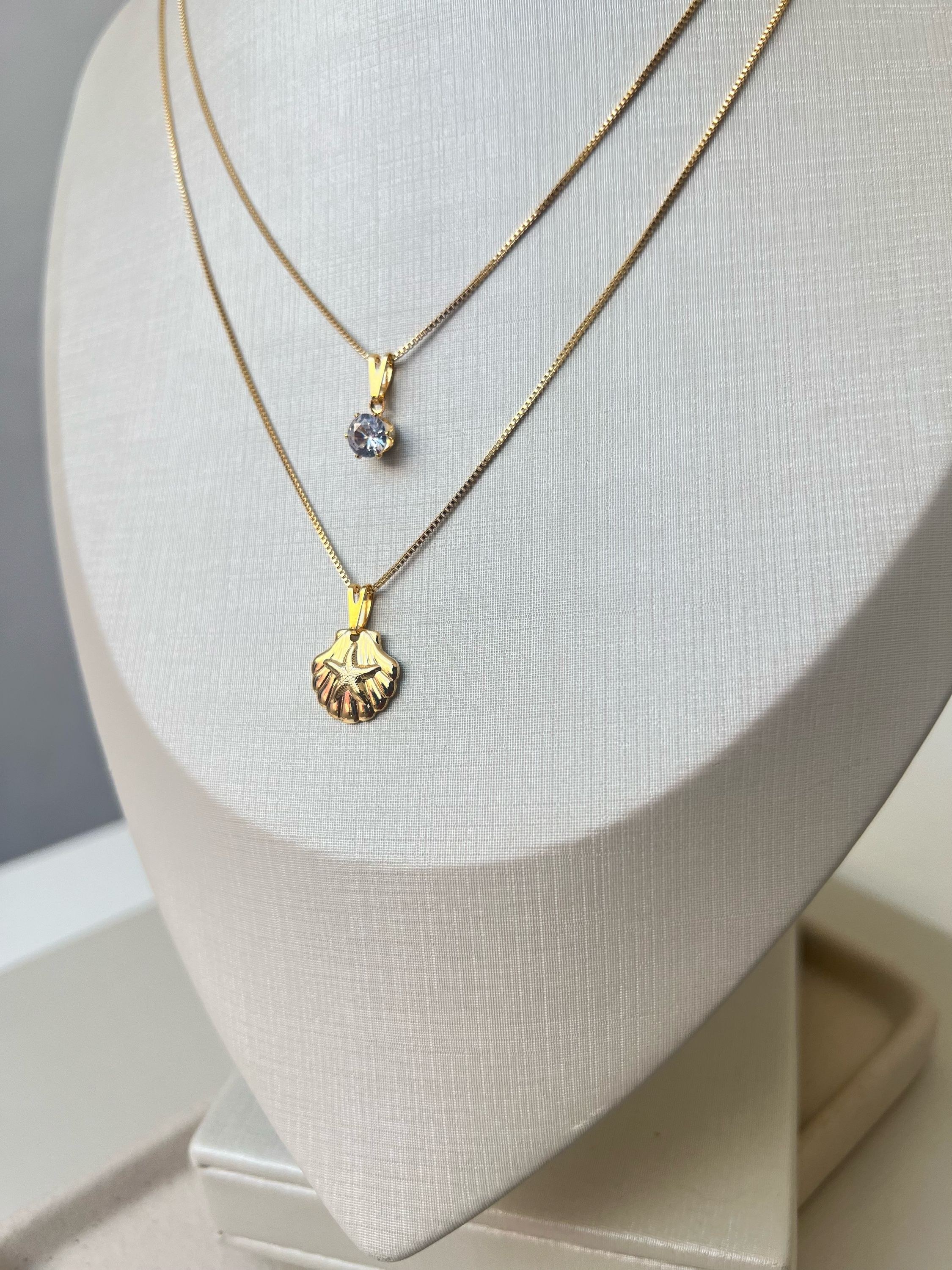 Colar duplo pingente moda praia