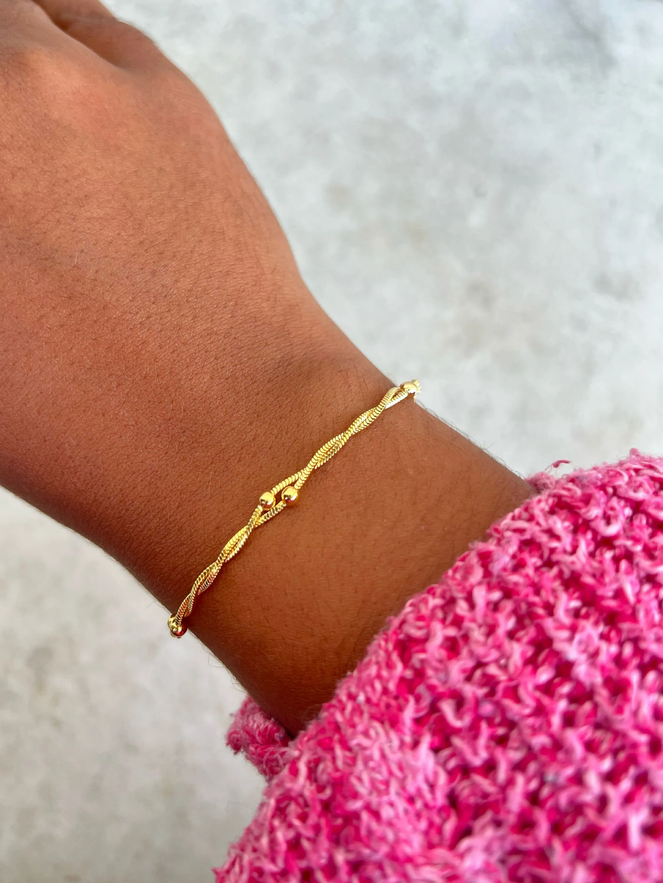 Pulseira corrente veneziana trançada