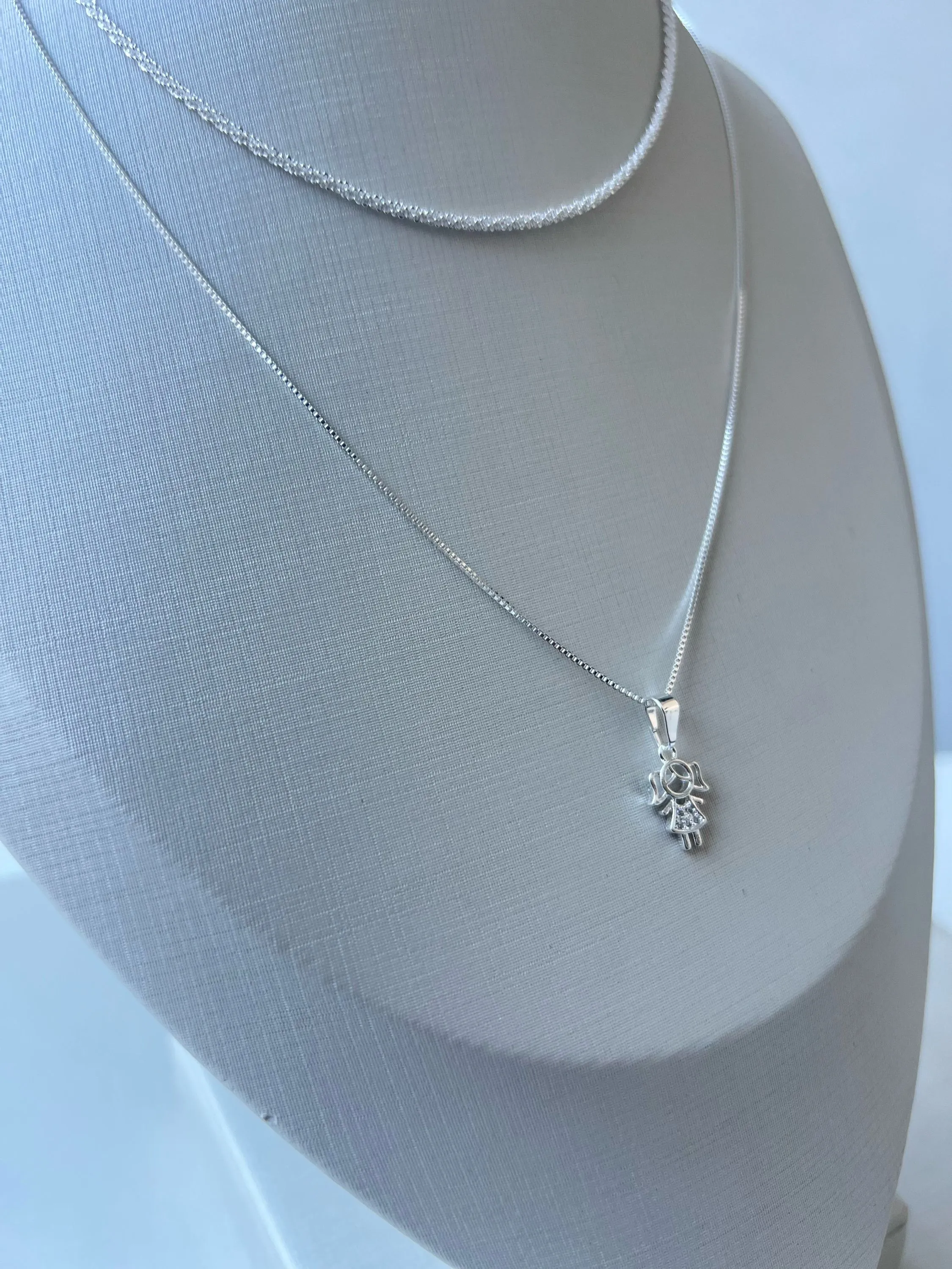 Colar duplo pingente menina