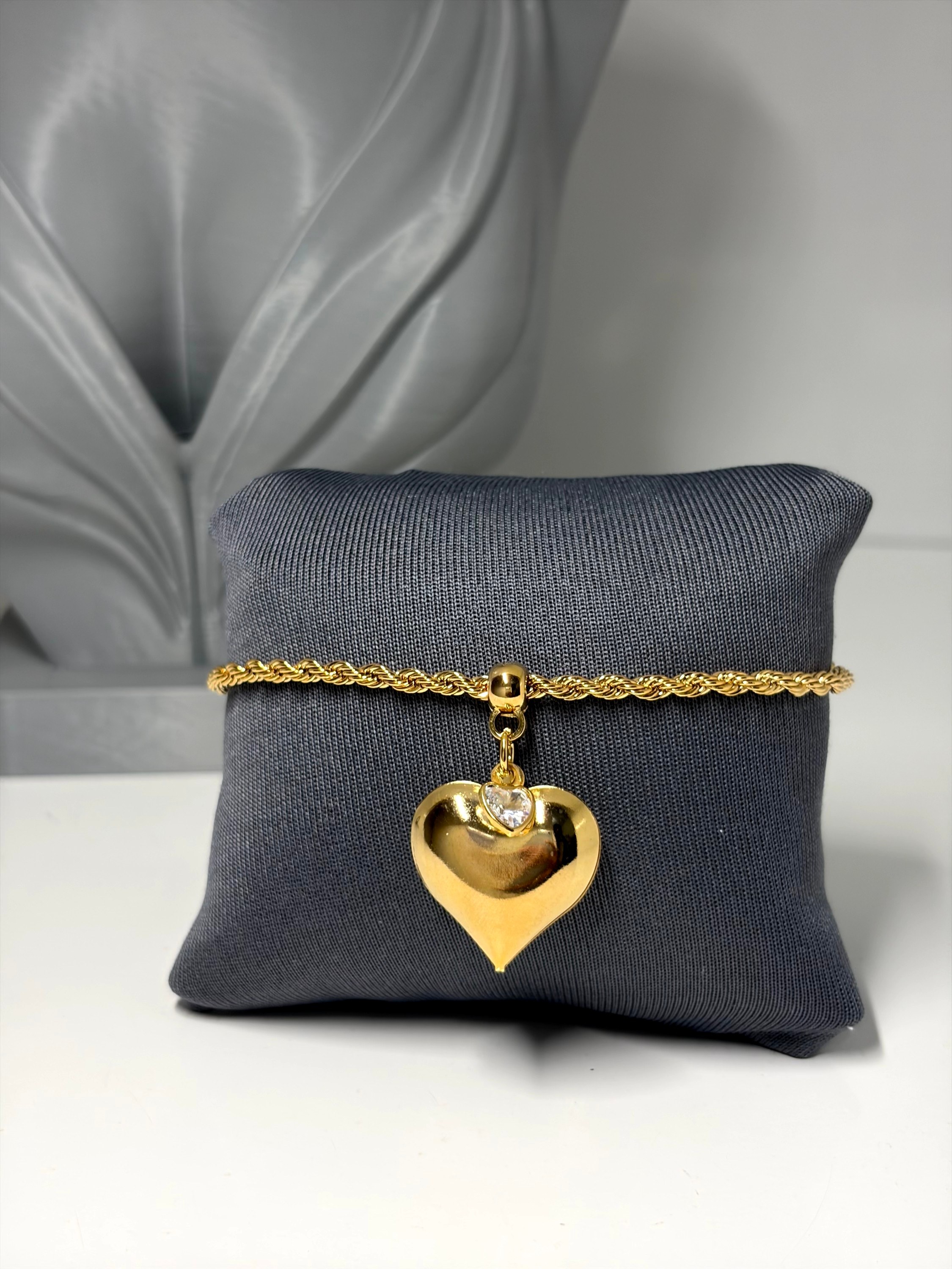 Pulseira cordão baiano com coração