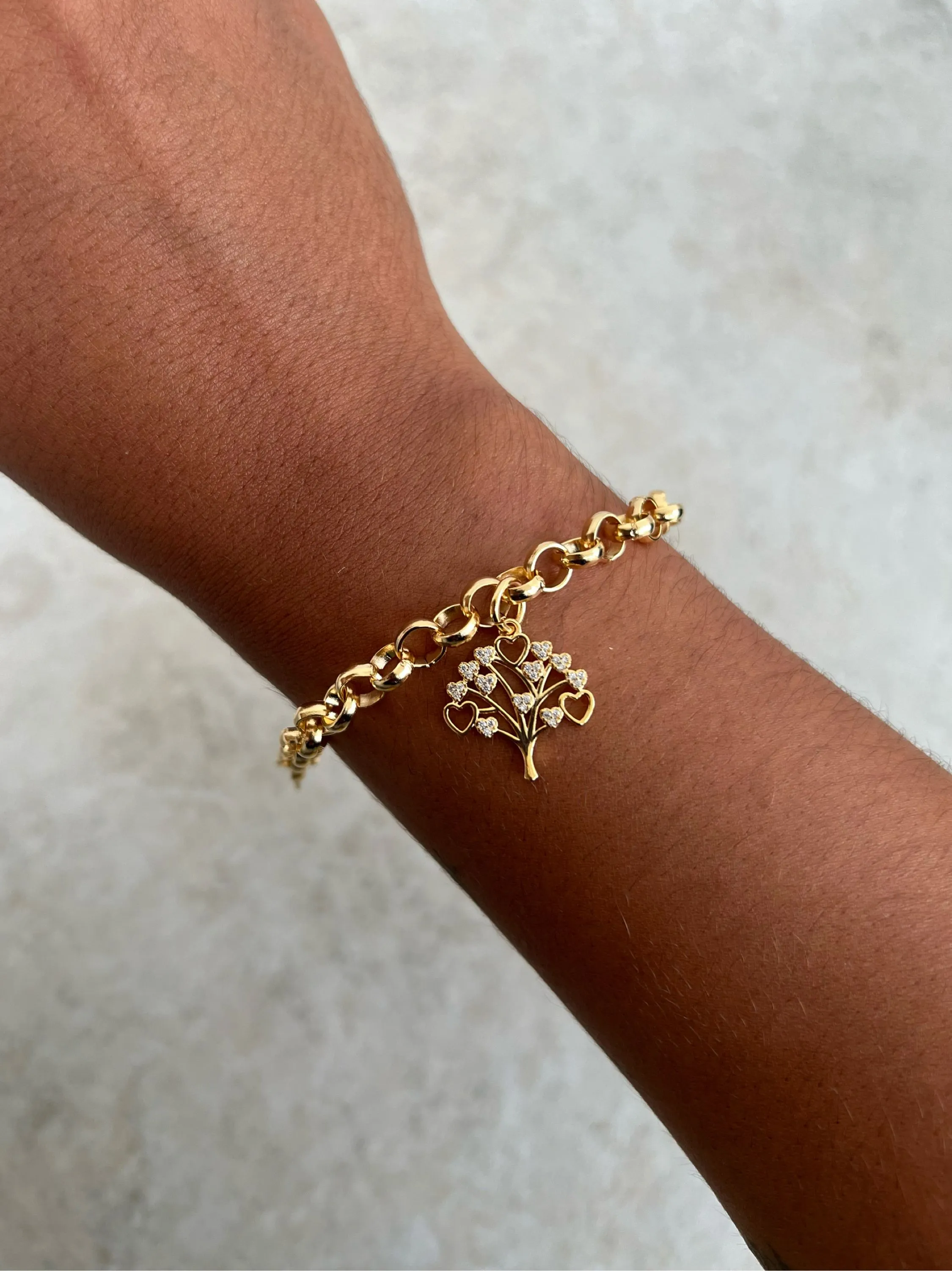 Pulseira correntaria árvore da vida