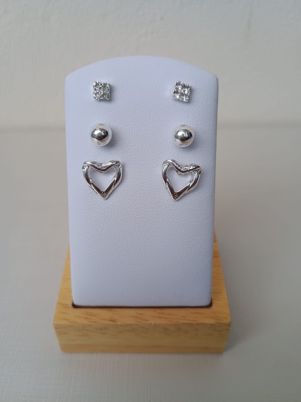 Trio de brincos prata