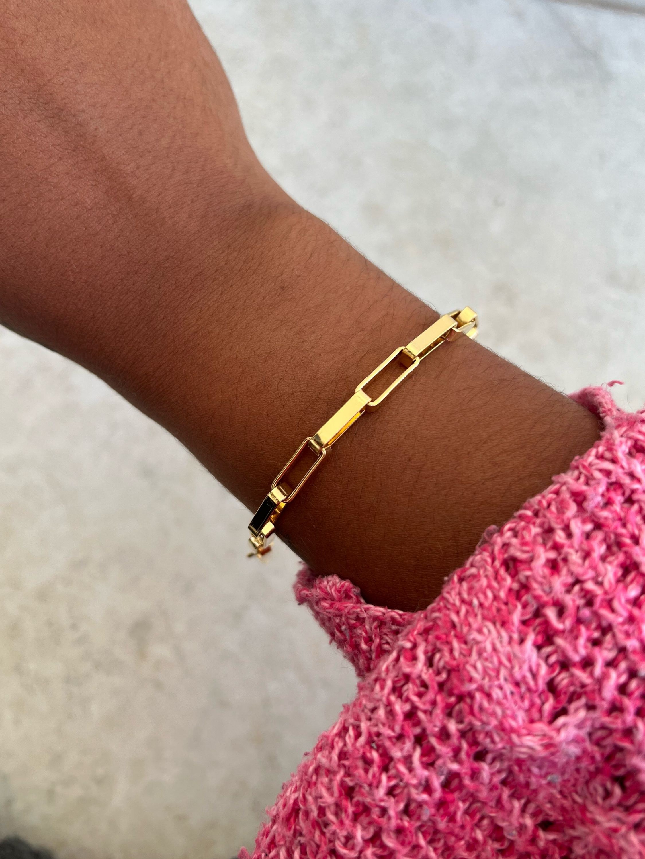 Pulseira correntaria quadrada