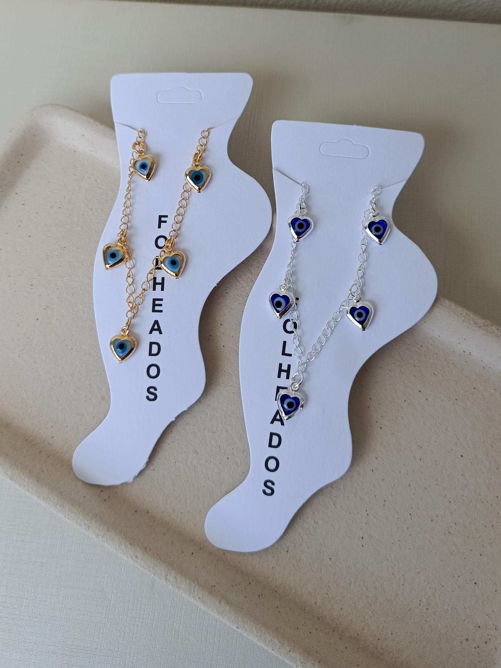 Tornozeleira com pingente de olho grego