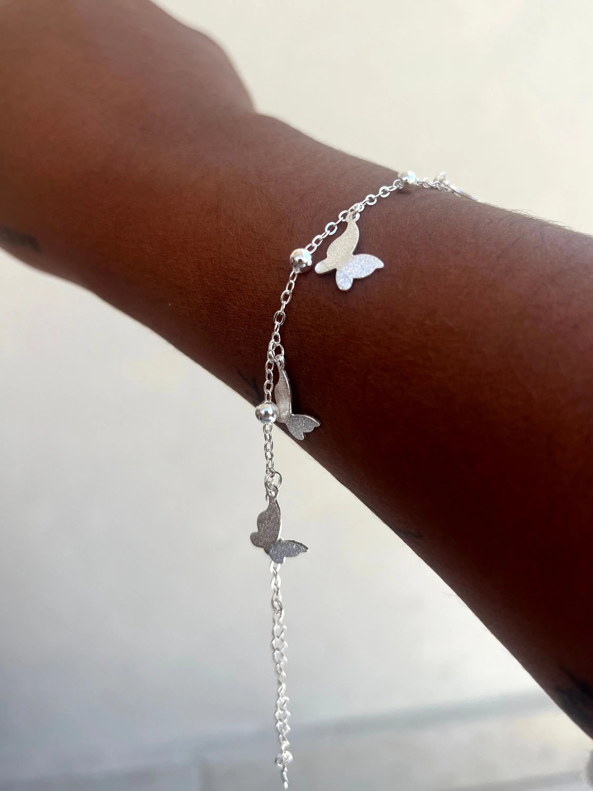 Pulseira dupla de borboleta