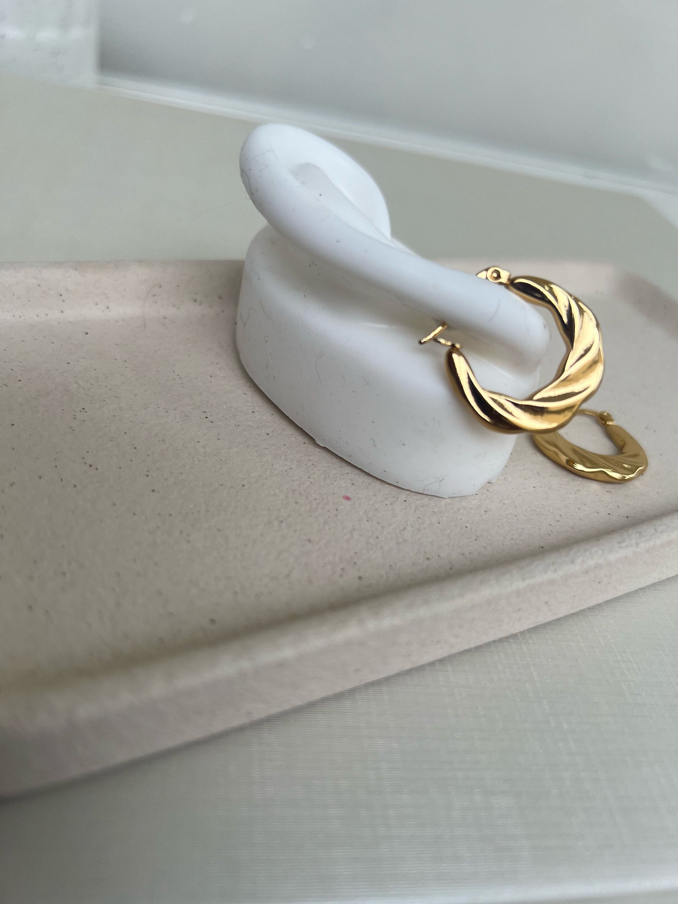 Argola texturizada-AÇO INOXDAVEL