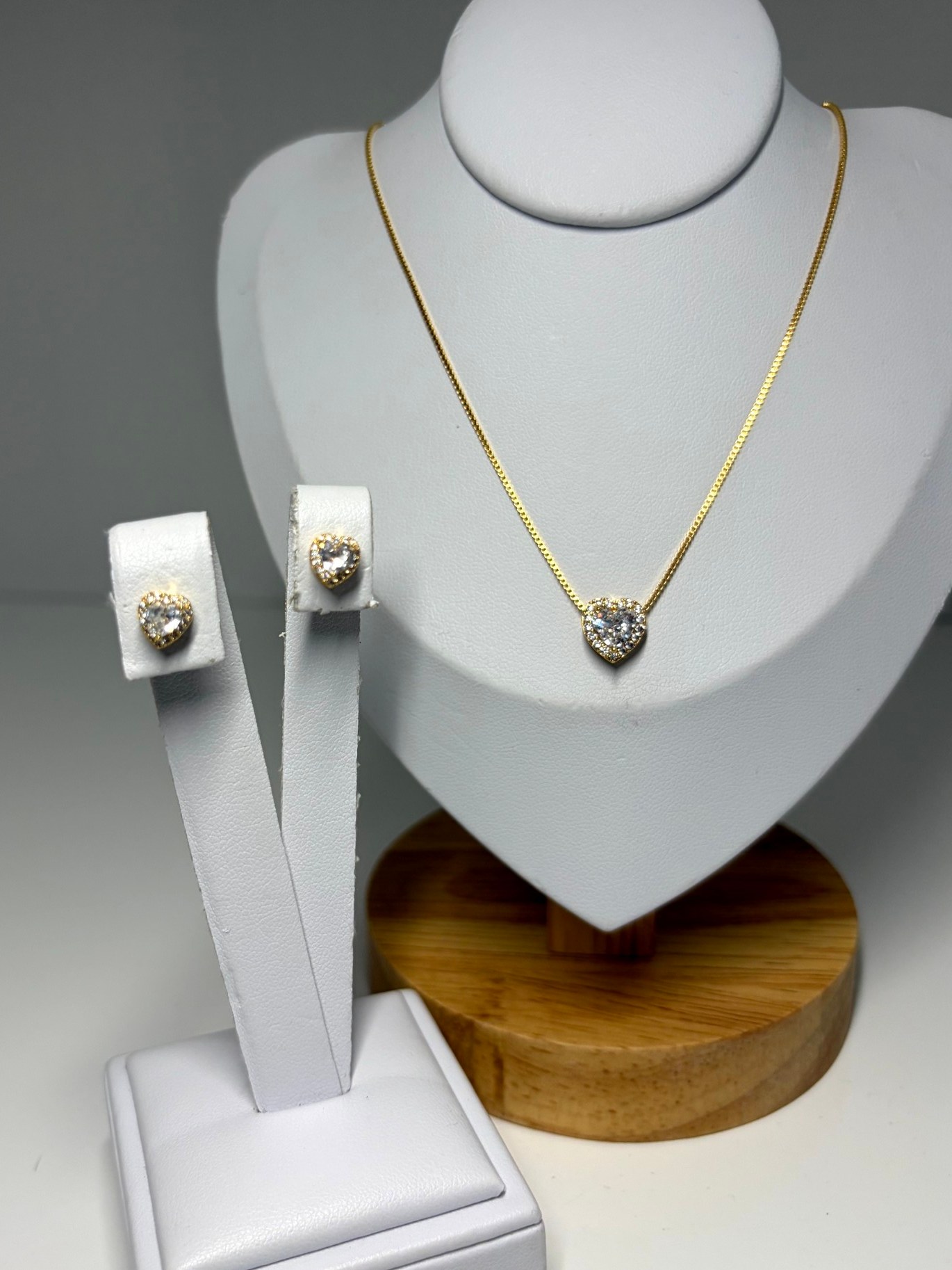 Conjunto de coração ( dourado)