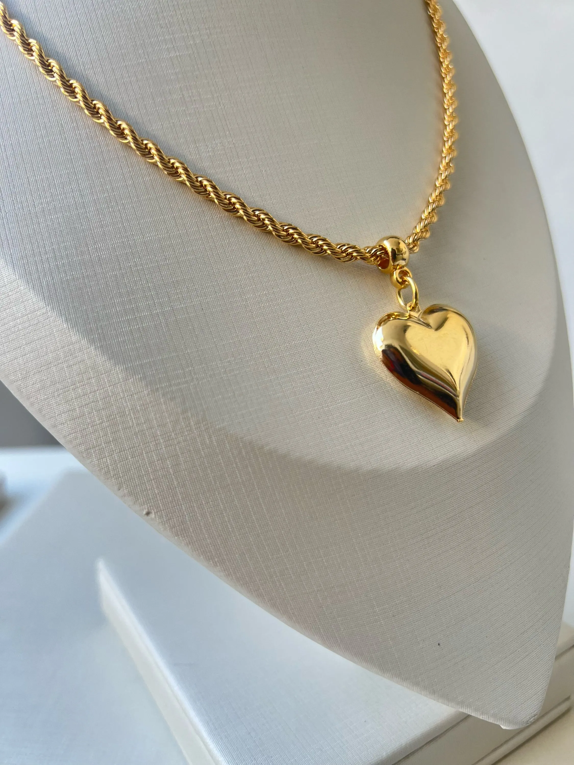 Colar corrente cordão baiano pingente coração