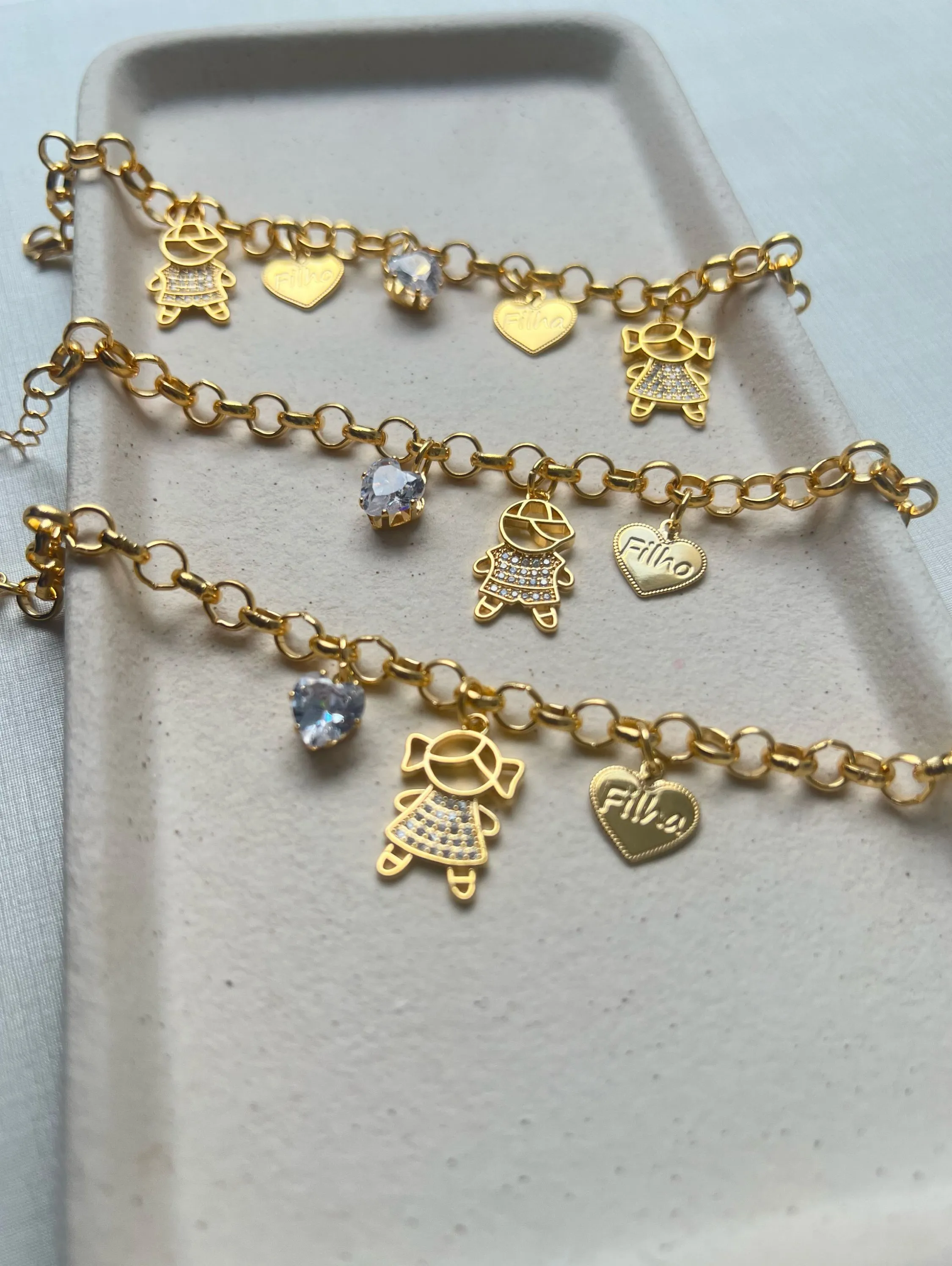 Pulseira pingente casal 🩵🩷