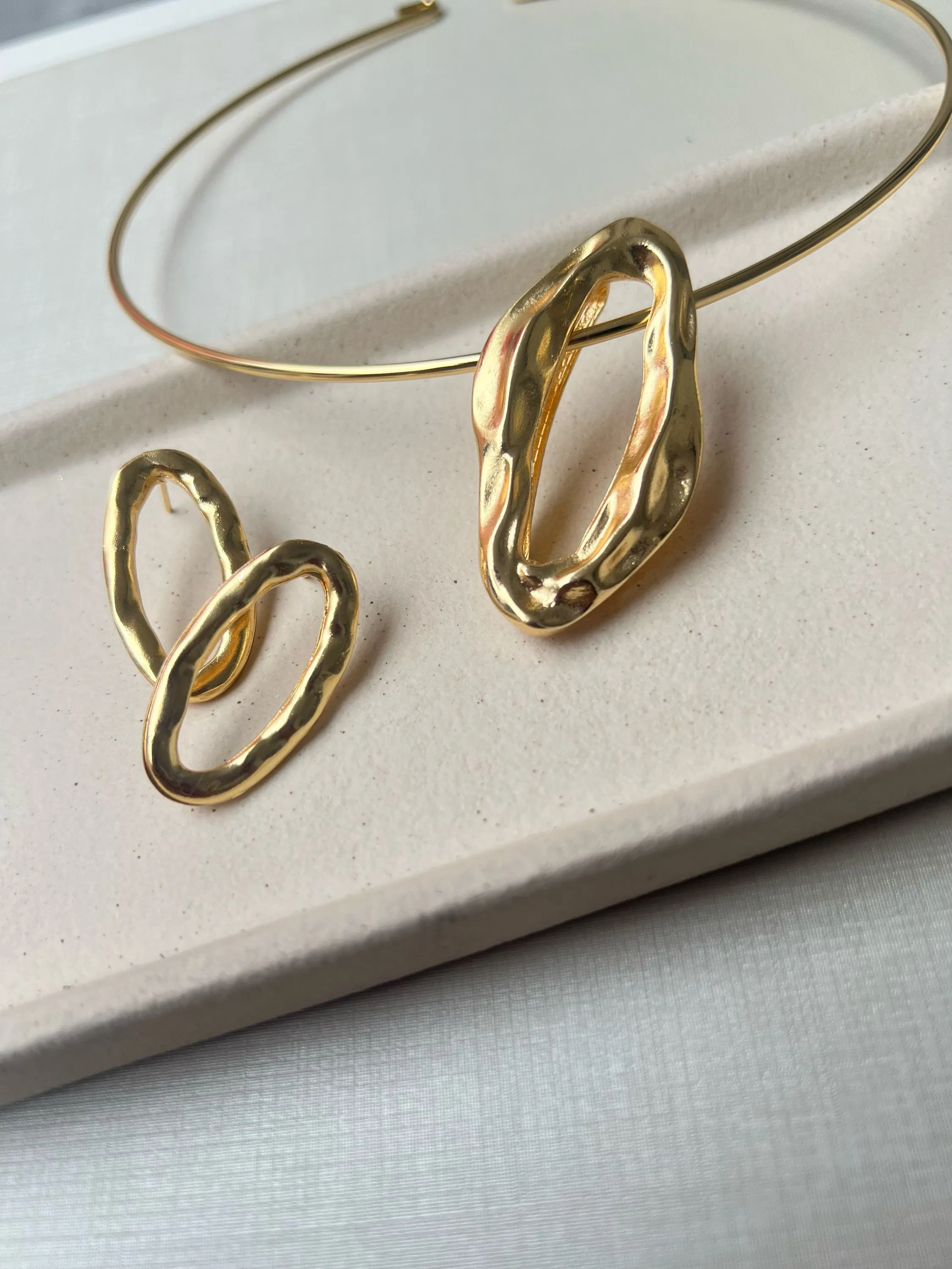 Conjunto Choker aro e brinco