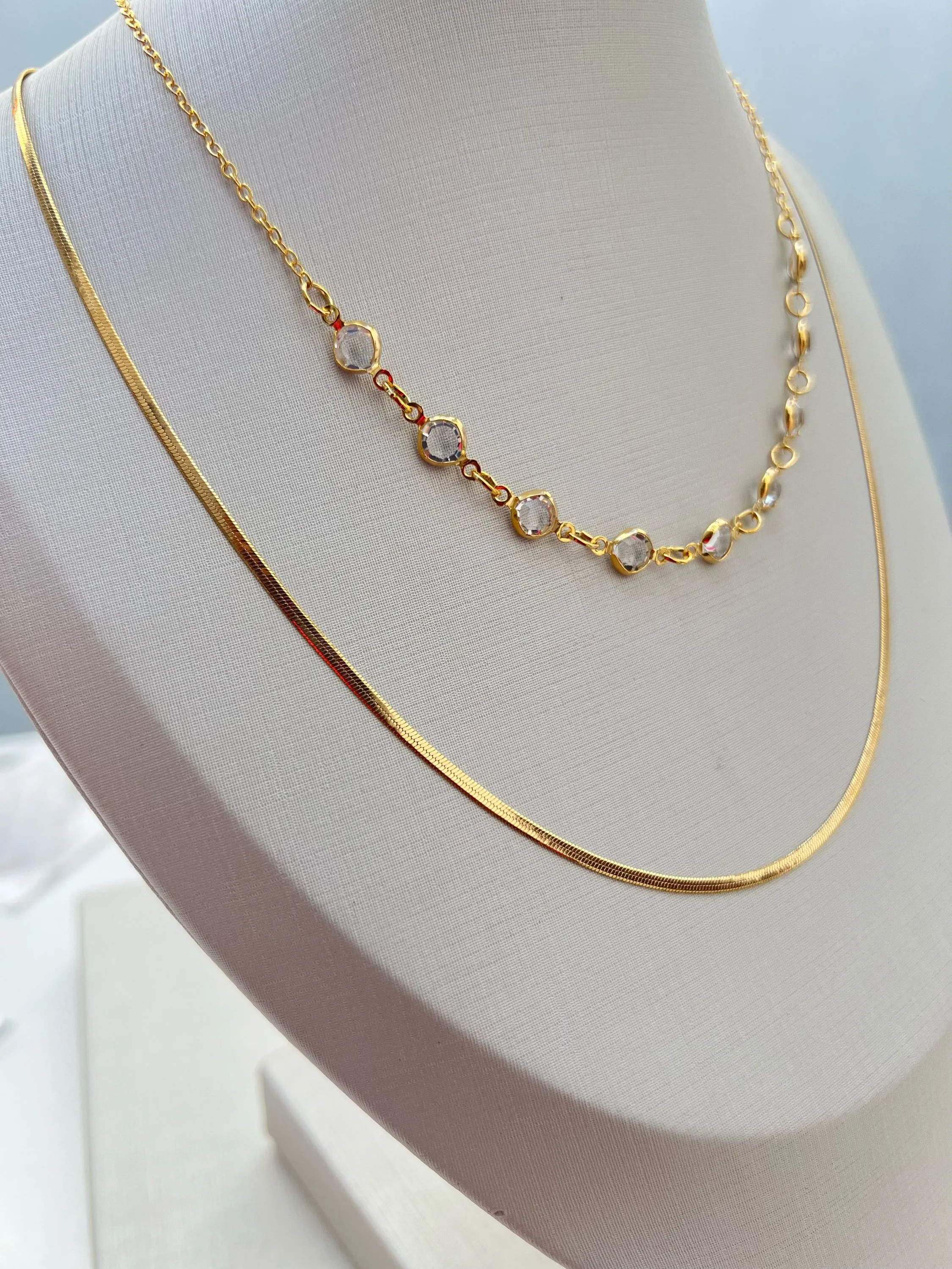 Colar duplo strass