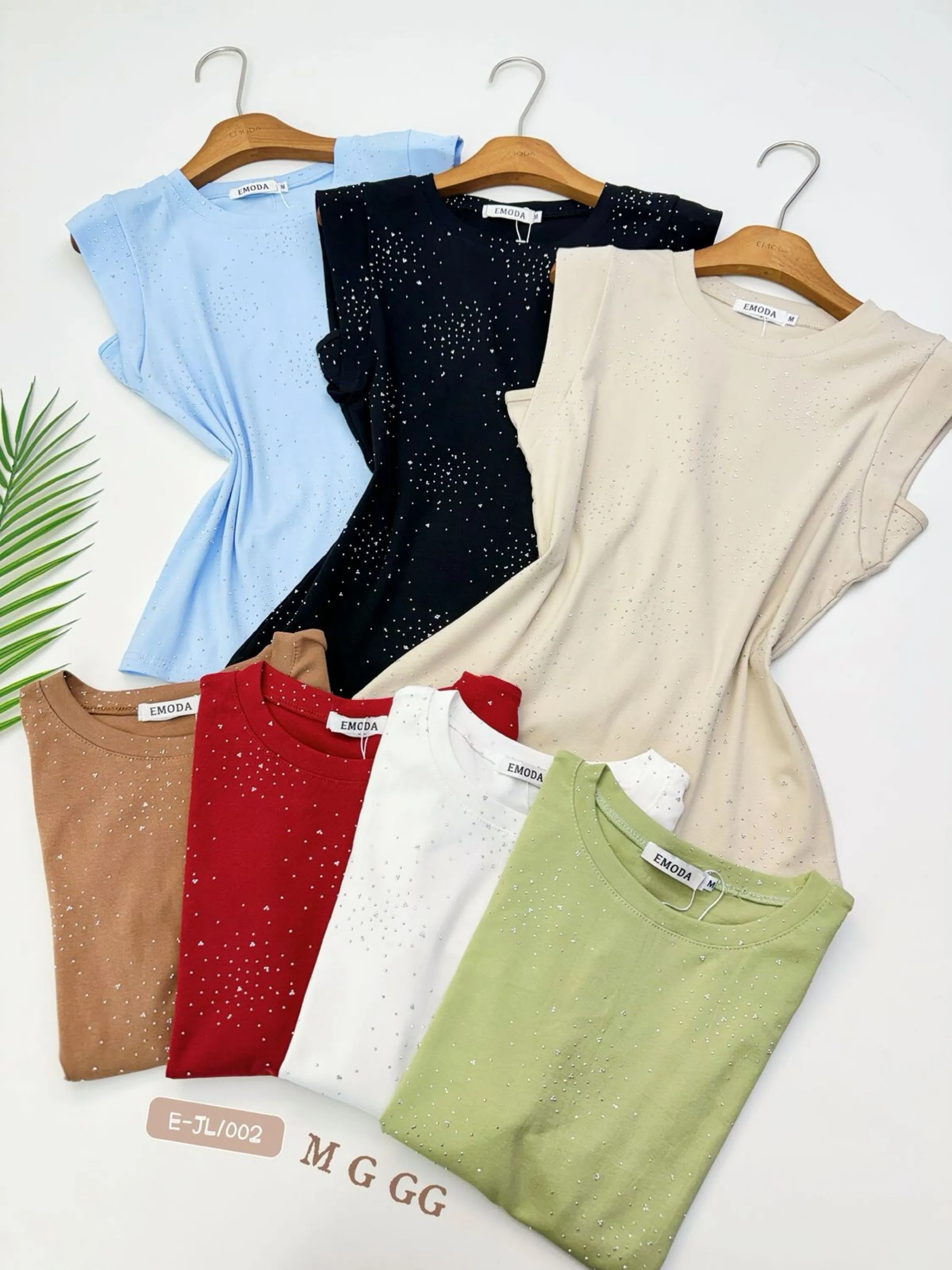 E-JL1002. T-shirt - M G GG - algodão brilho