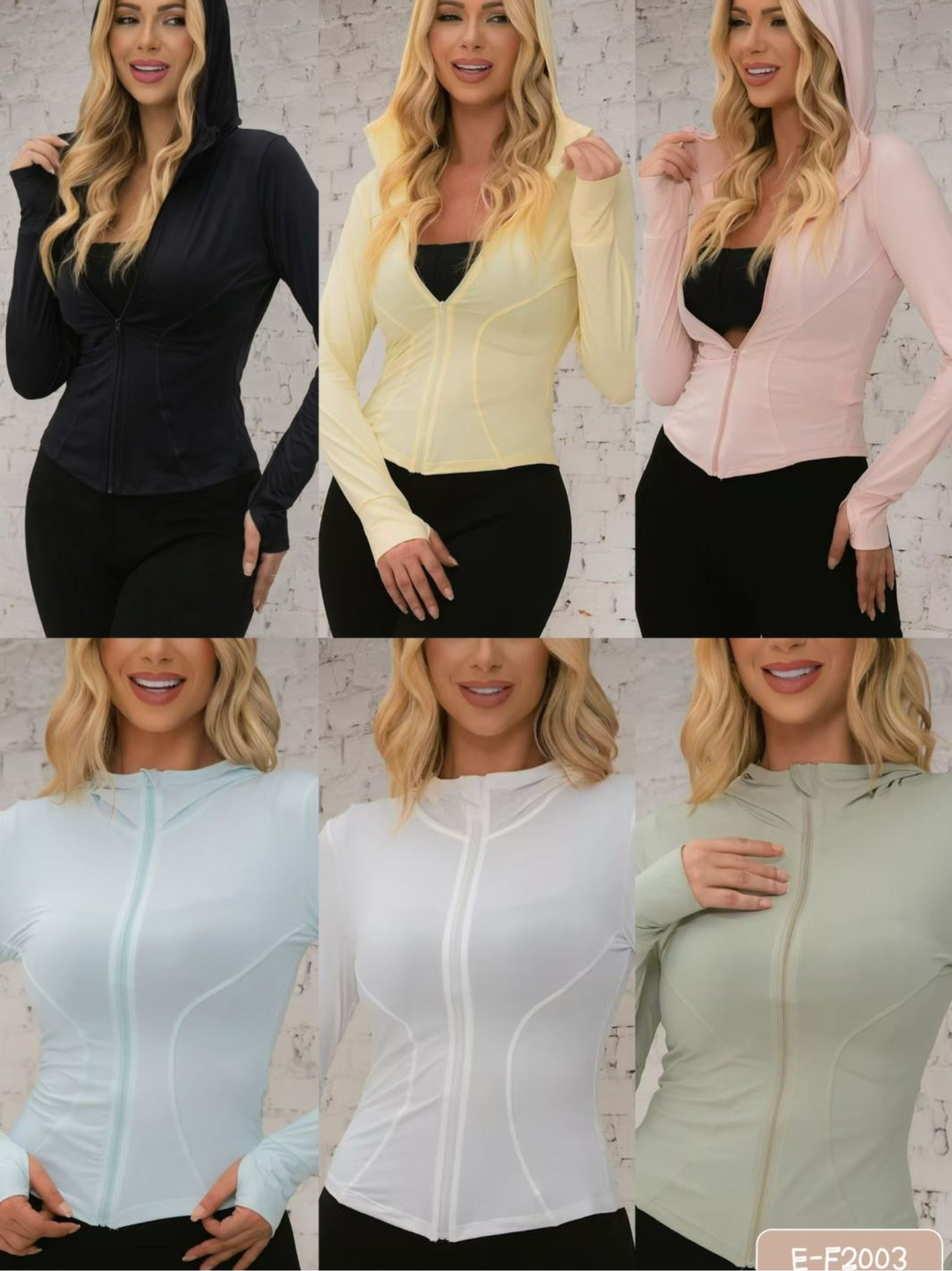 E-F2003. 	Jaqueta fitness - Poliamida premiu