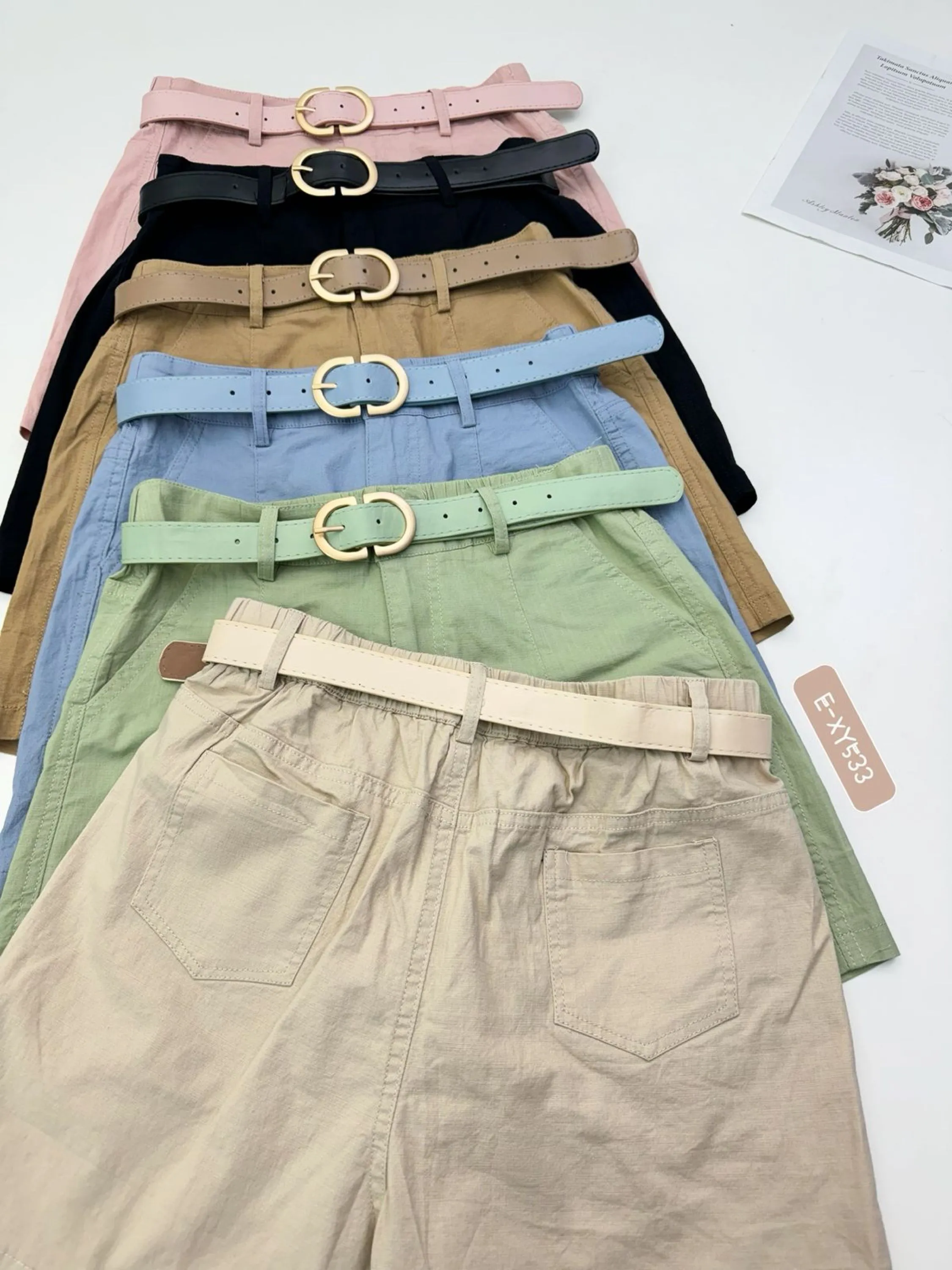 E-XY533. Short - M G GG - linho elastano