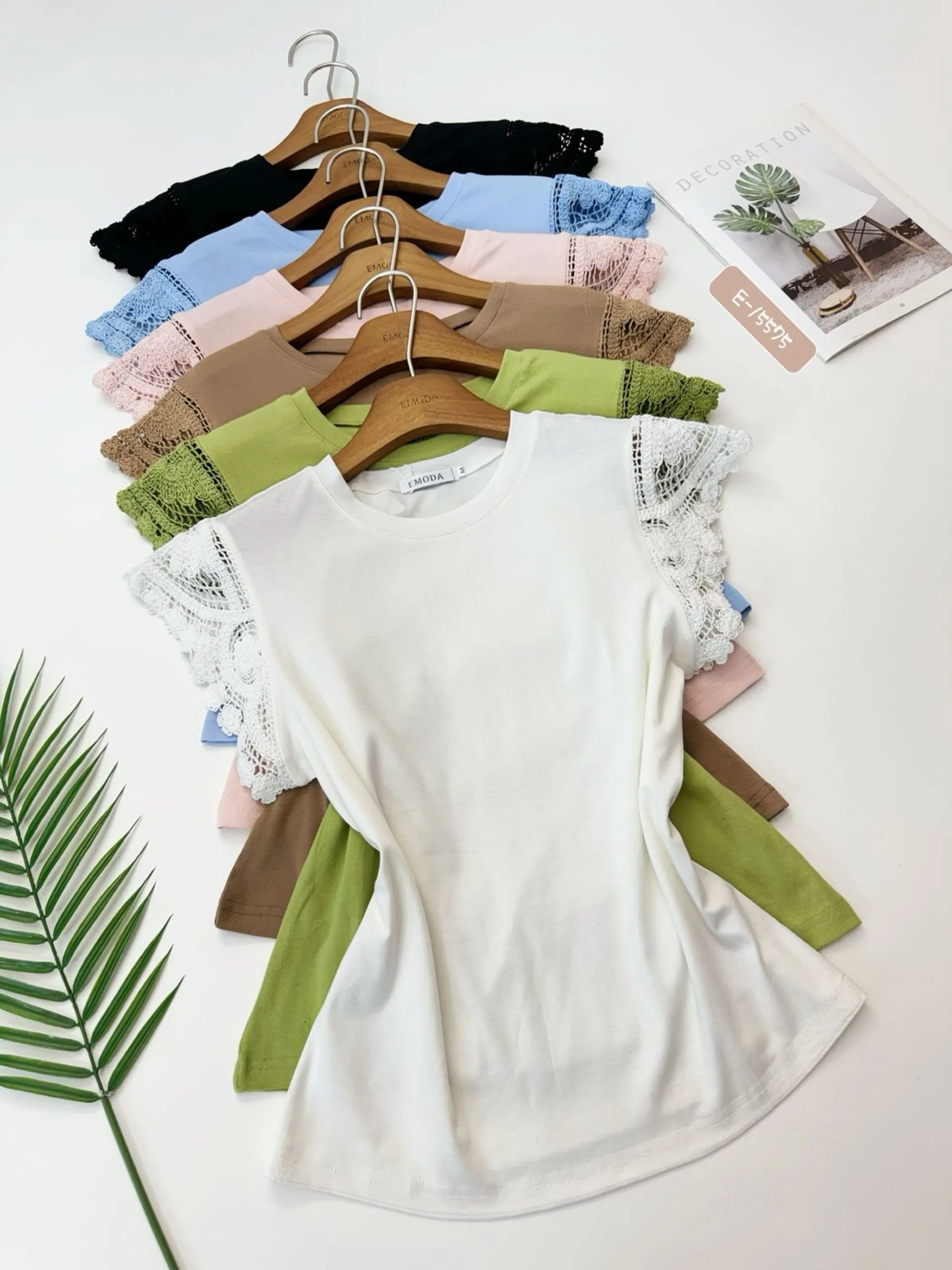 5575 blusa de algodão   Com manga bordado