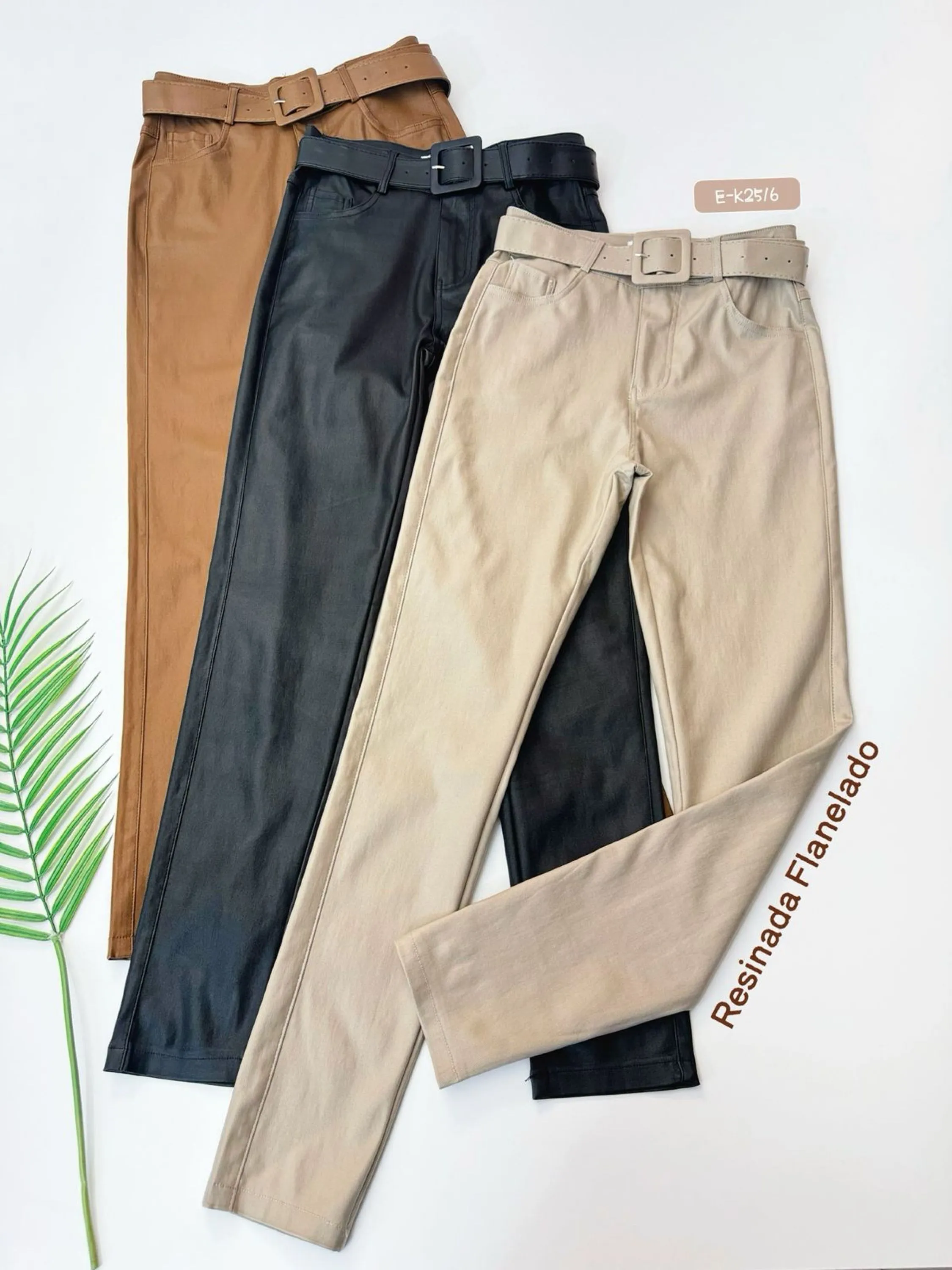 2516 calça resinado  com flanelado