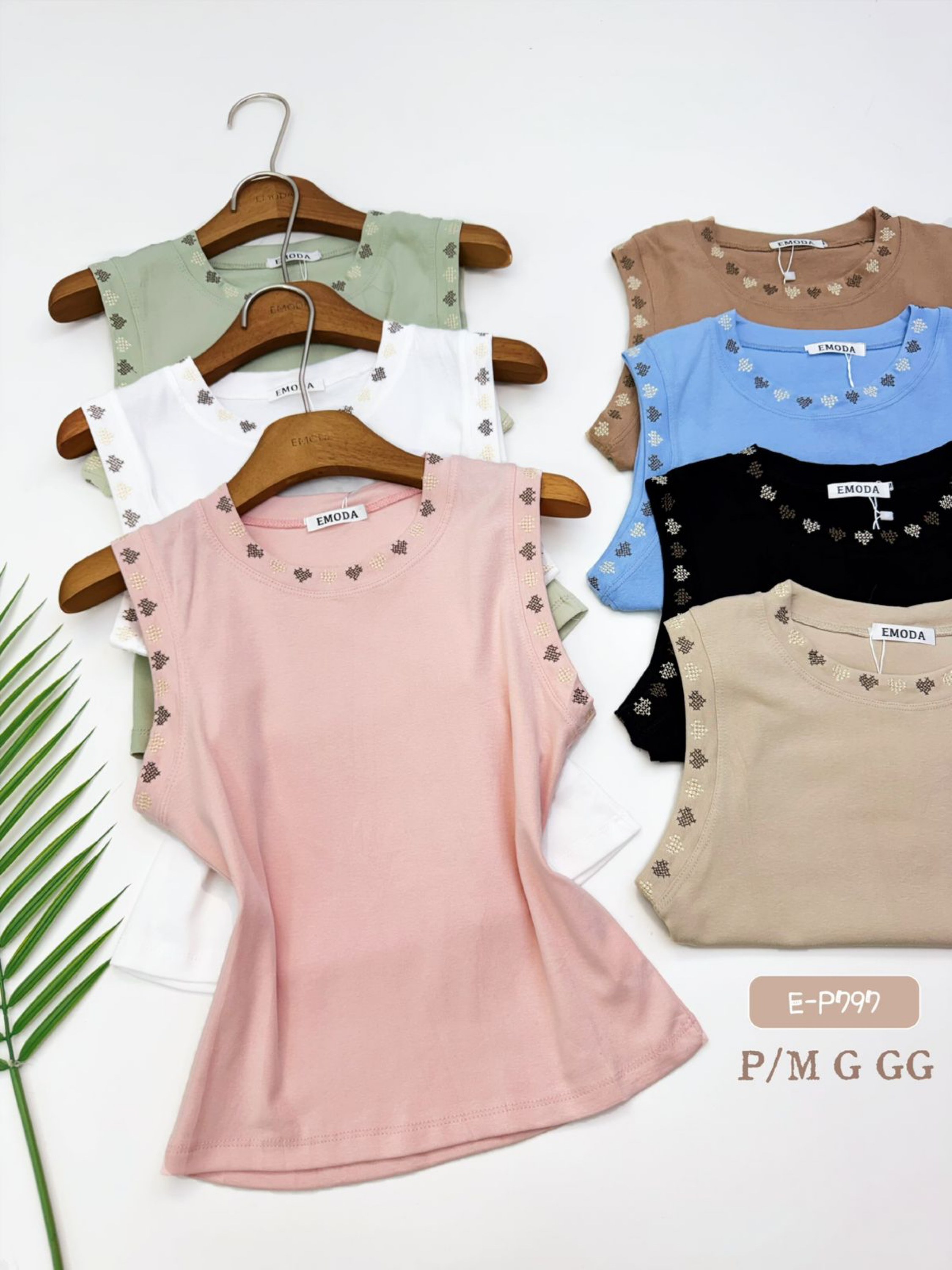 E-P797.  Regata - P/M. G.  GG- algodão bordado