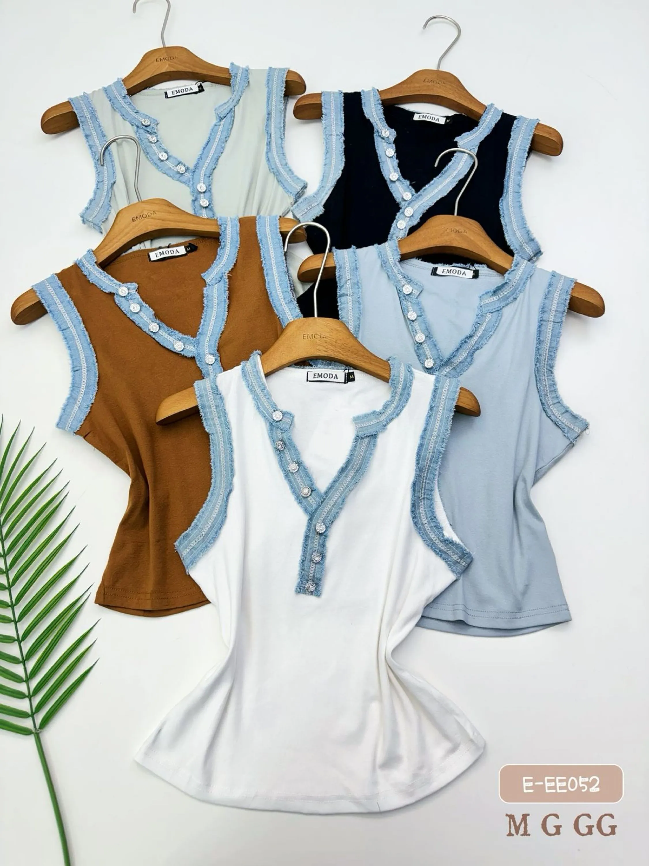 E-EE052. Regata - M G GG - algodão com jeans