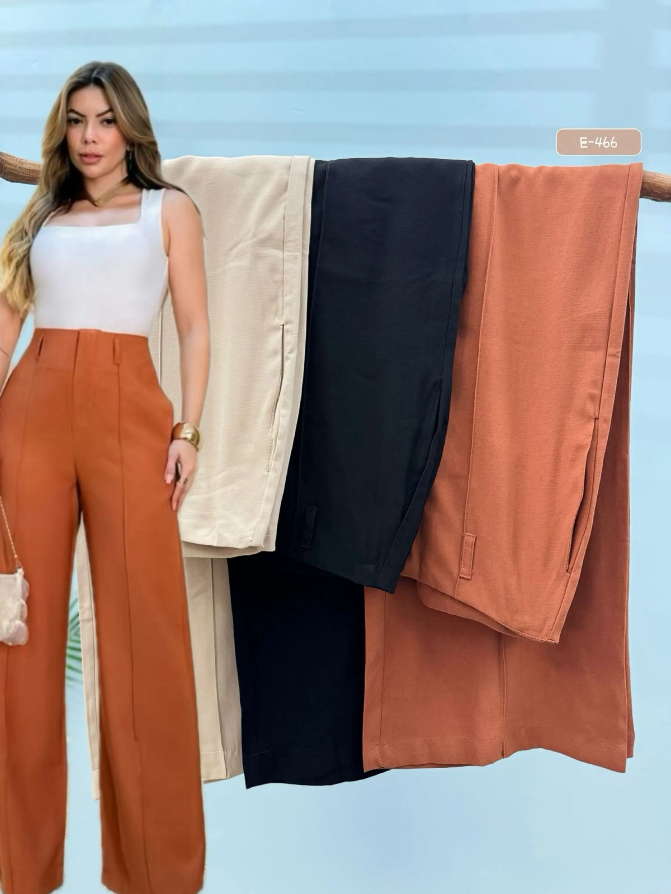 E-466.  Calça pantalona - marrante