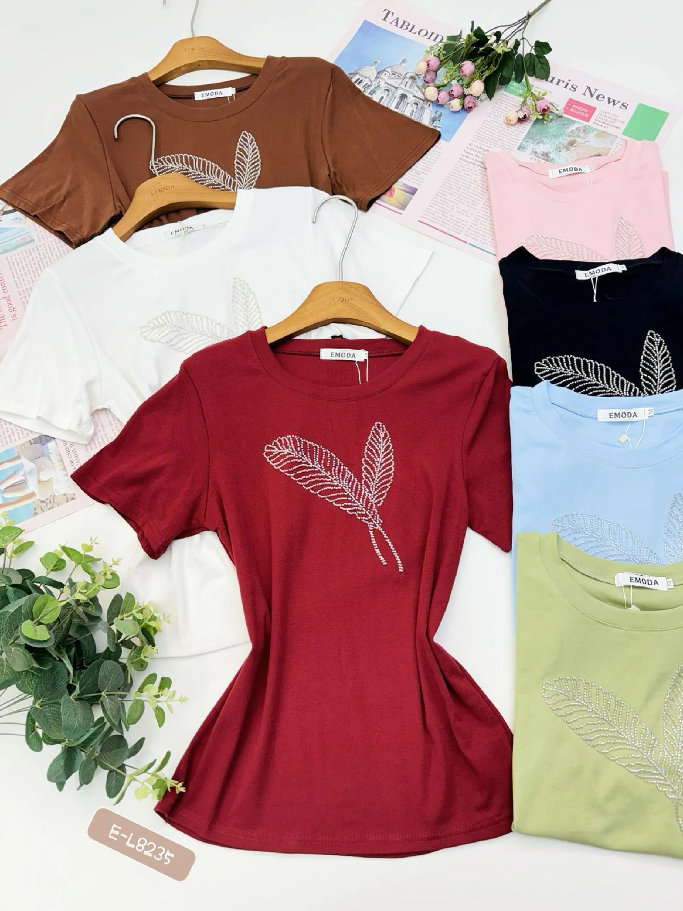 E-L8235 T-shirt - M G GG - algodão