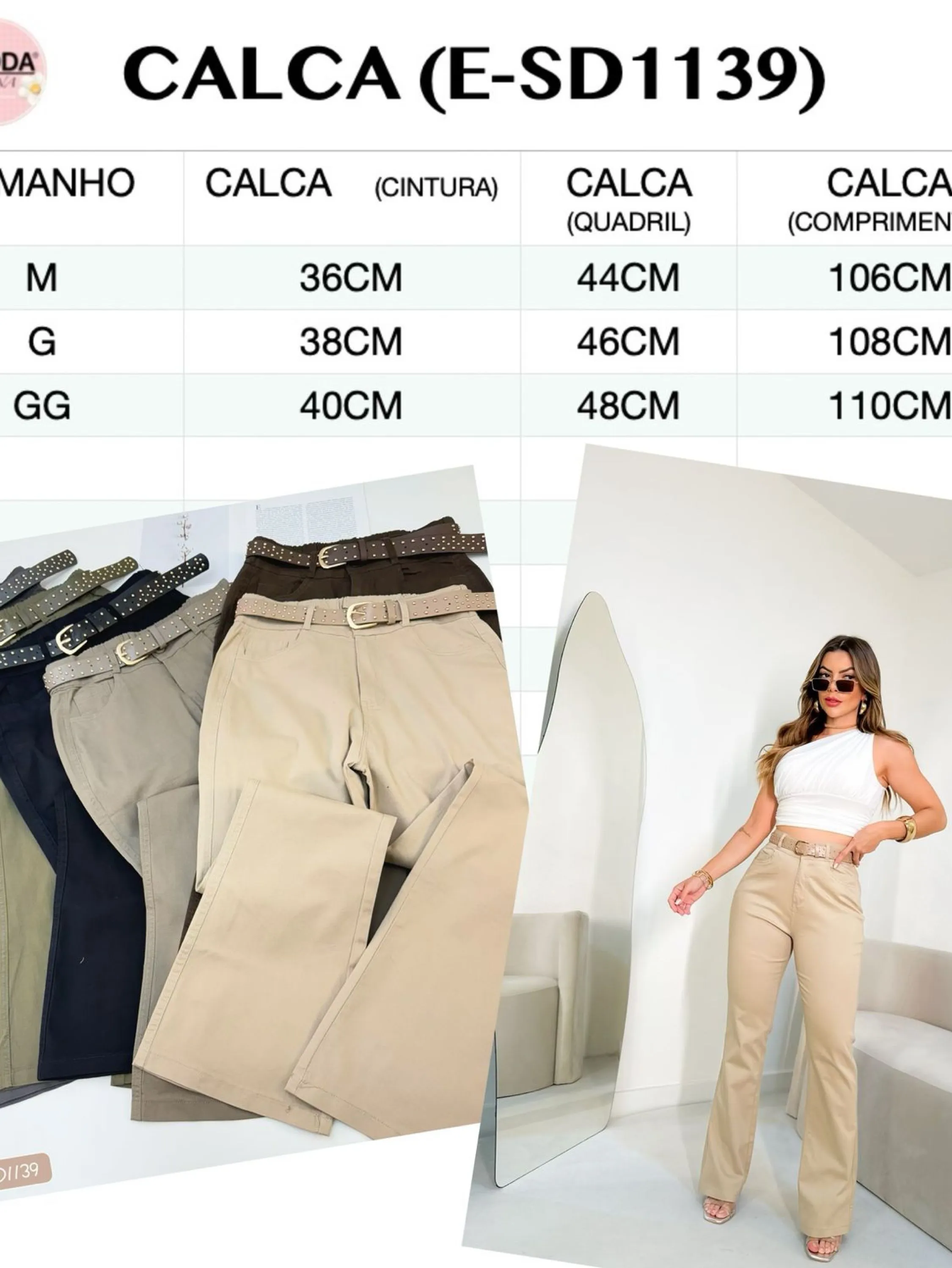 1139 calça  sarja com elastano